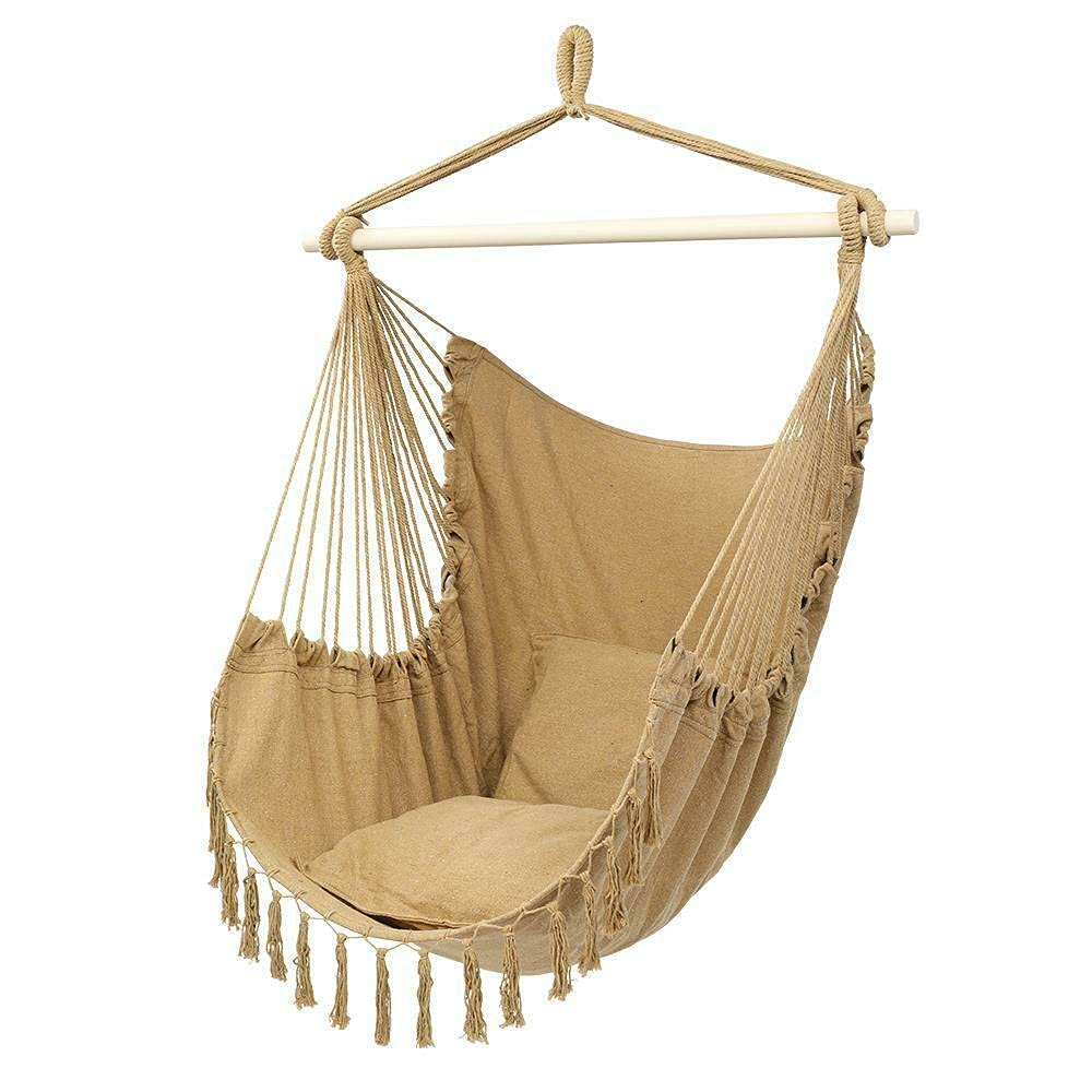 StafaruN Hammock Chair - Outdoor Hanging Swing Seat for Patio, Porch, Yard & Tree - Comfortable Rope Egg Chair for Relaxing, Reading & Coffee Time - Perfect for Backyard, Garden & Balcony