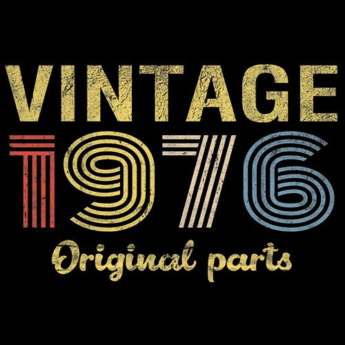 Vintage 1976 Retro 49th Birthday Gift for Men - Original Parts Themed T-Shirt - Perfect for 49th Birthday Parties & Nostalgic Celebrations