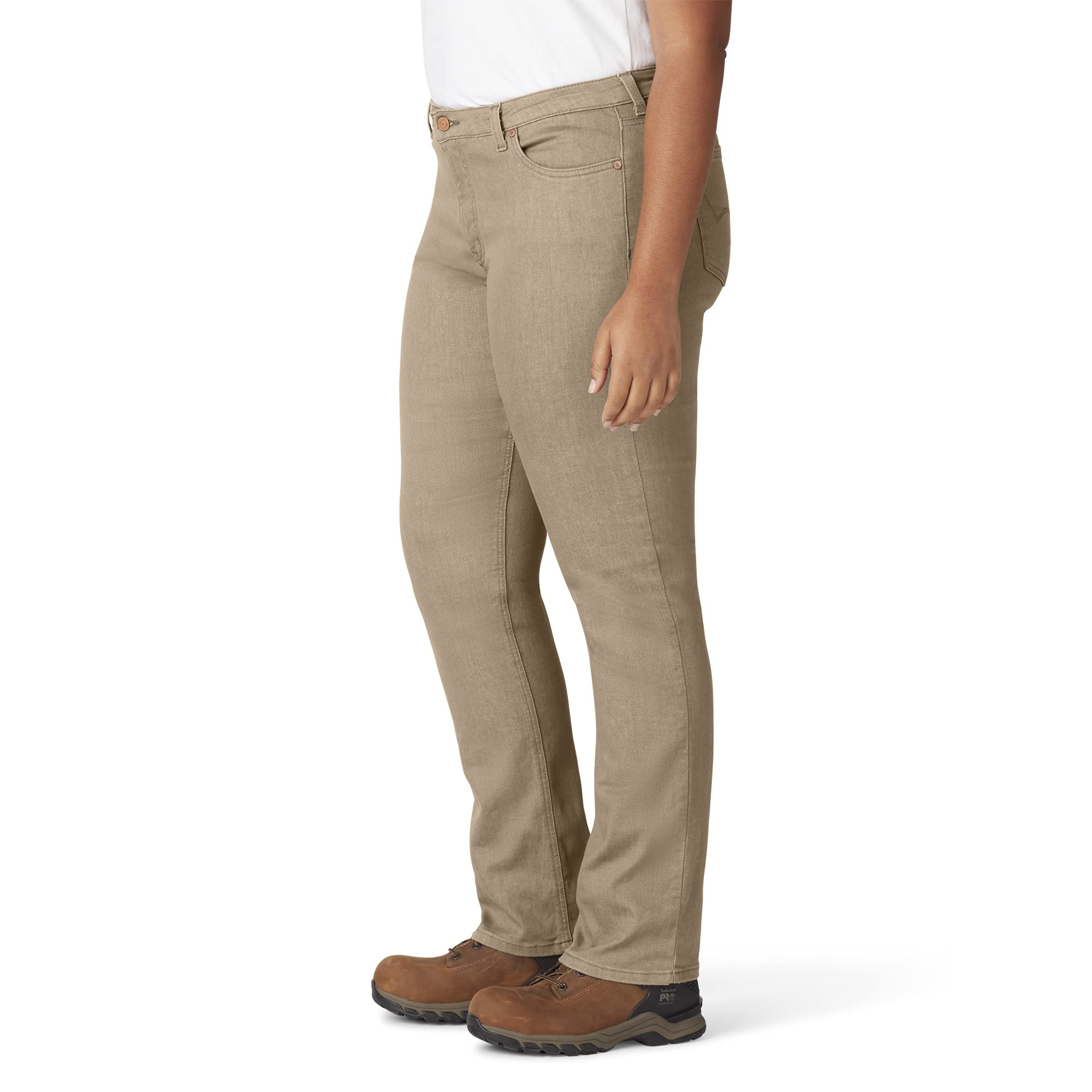 Dickies Women's Perfect Shape Denim Straight Jeans - Comfortable Stretch Denim Pants for Work & Casual Wear | Office, Everyday & Weekend Outfits