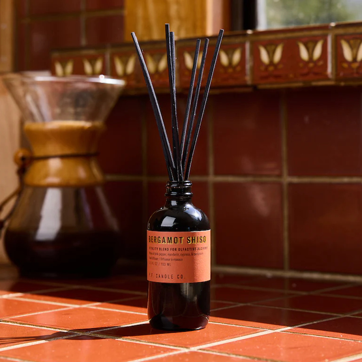 Alchemy Bergamot Shiso Reed Diffuser - Premium Home Fragrance Oil Diffuser for Living Room, Bedroom & Office - Long Lasting Aromatherapy Essential Oil Set with Natural Rattan Reeds
