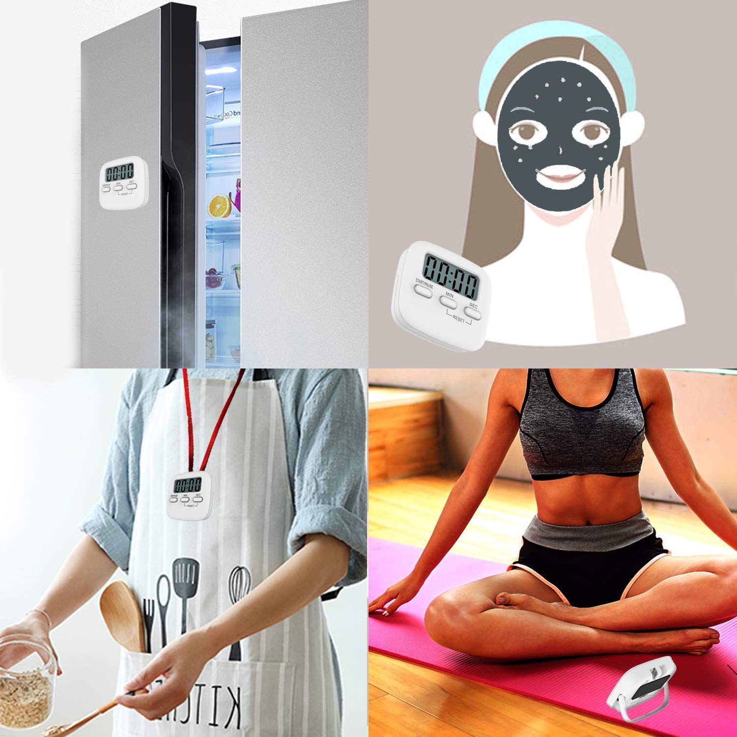 P-Plus Digital Kitchen Timer with Magnetic Back, Loud Alarm & Large Display - Countdown Timer for Cooking, Baking, Teaching, Kids Activities & Bathroom Use