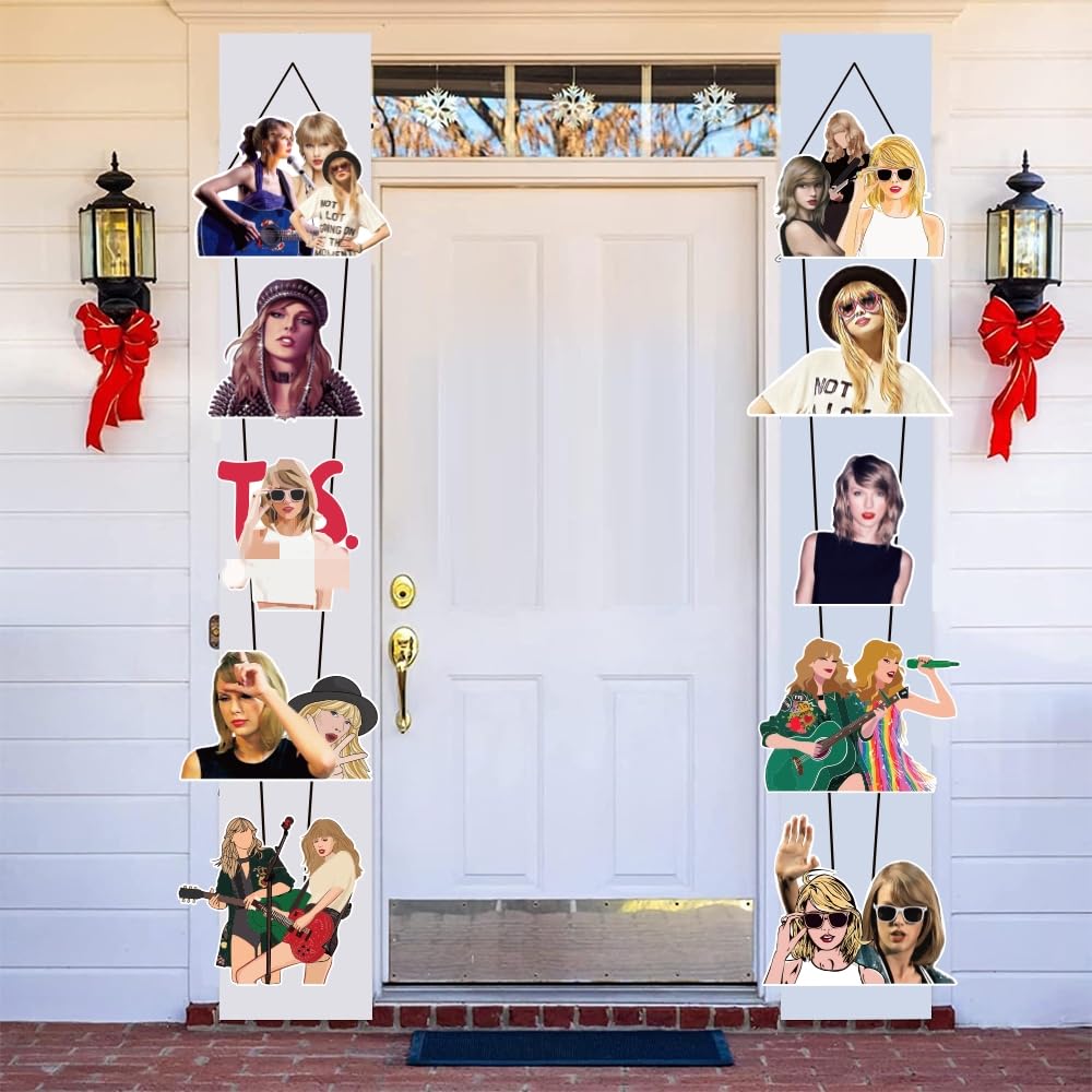 VEAVON 2Pcs Taylor Swift Themed Party Decorations - Birthday Door Hanging Banner & Porch Sign for TS Fans - Perfect for Birthday Parties, Baby Showers & Themed Celebrations