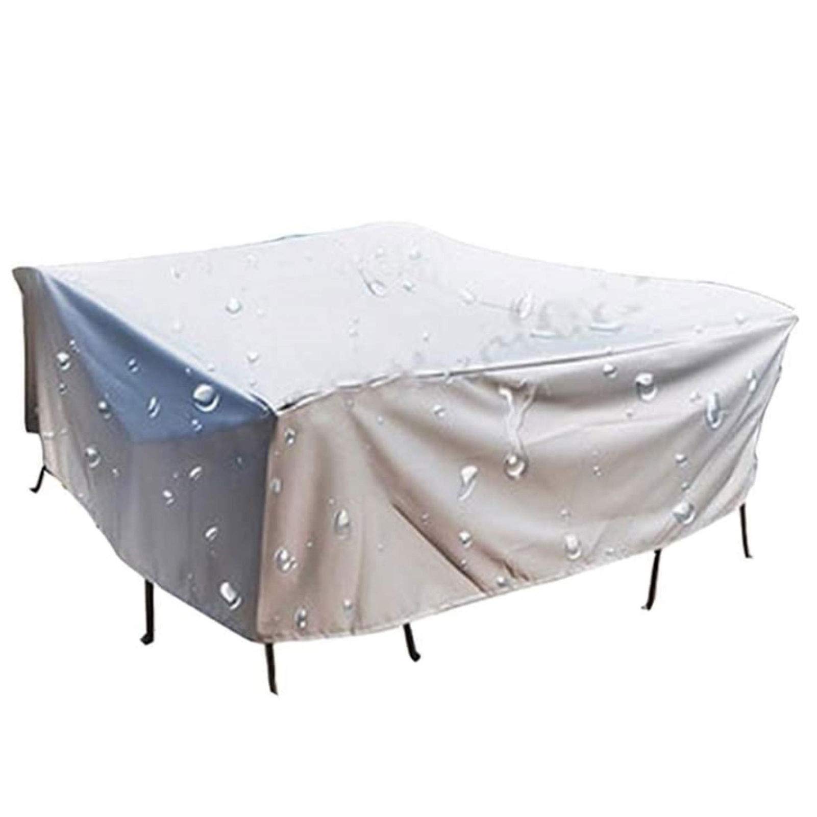 Waterproof 242x162x100cm Outdoor Garden Furniture Cover - Heavy Duty Patio Table Protector, Dustproof & UV Resistant Rectangle Tarpaulin for Sun, Rain, Snow (Silver/Black) - Perfect for Backyard, Deck, and Poolside Use