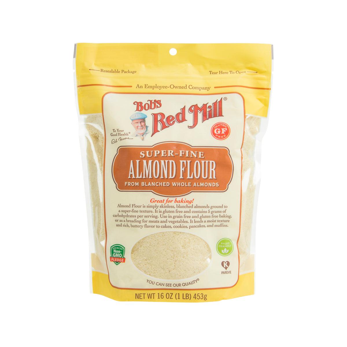 BOB'S RED MILL Gluten Free Super Fine Blanched Almond Flour 16oz (453g) - Perfect for Baking, Keto & Paleo Recipes