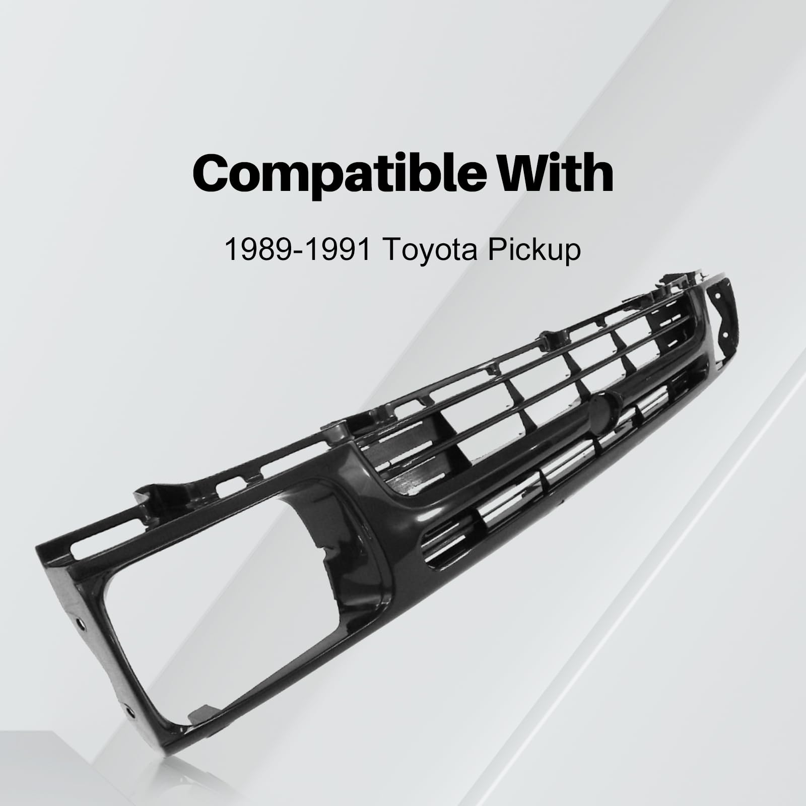 Replacement Front Grille Grill Assembly for 1989-1991 Toyota Pickup - Durable Aftermarket Auto Part for Restoration & Off-Road Use