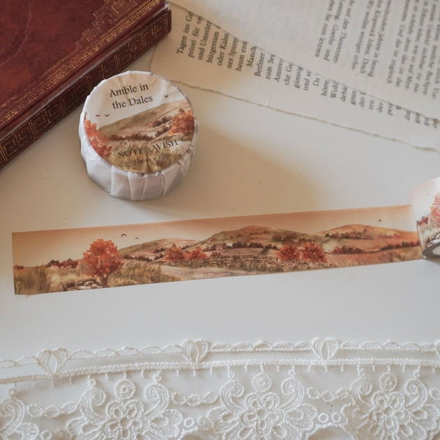 Amble in the Dales Washi Tape - Decorative Japanese Paper Tape for Scrapbooking, Journaling, Gift Wrapping & DIY Crafts