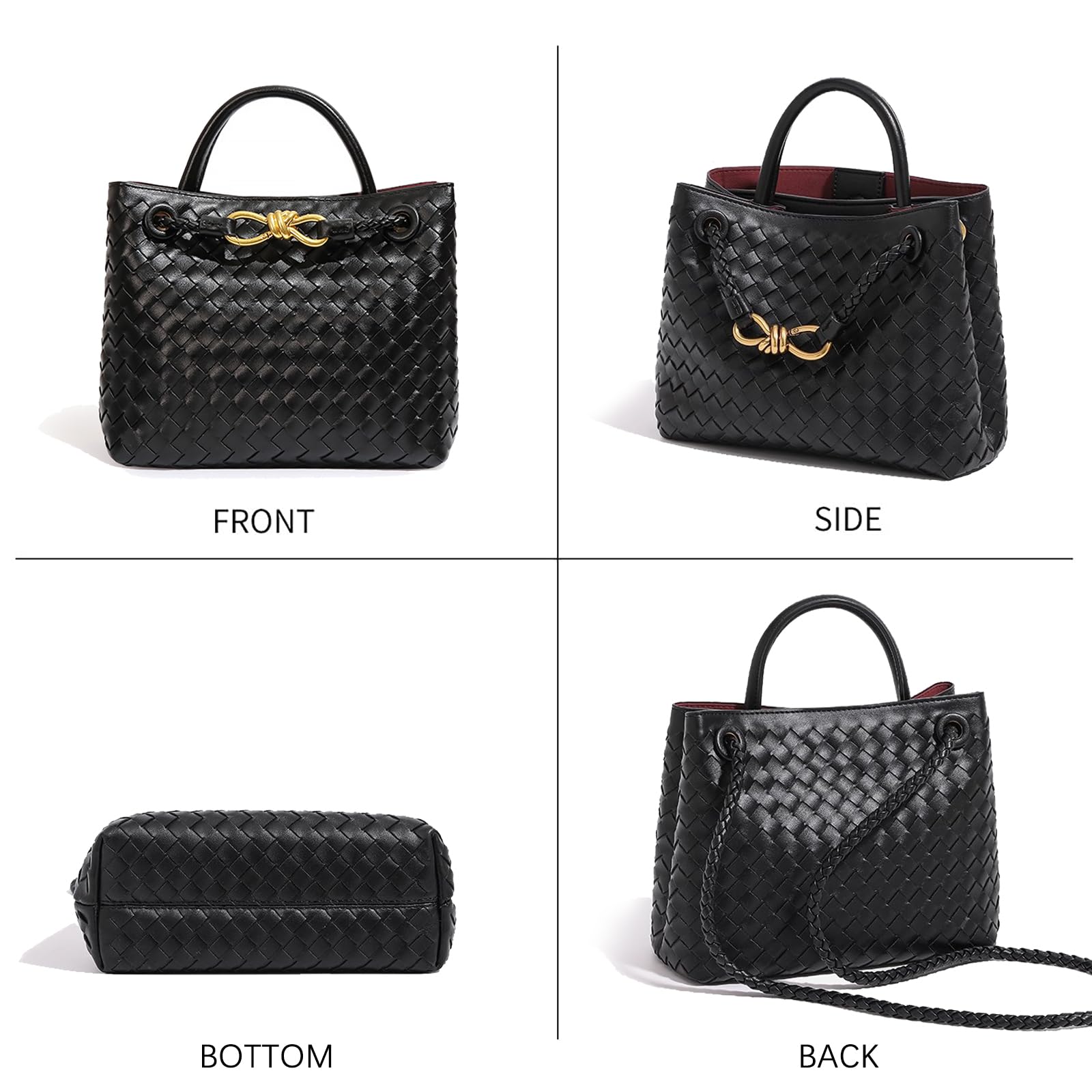 Stylish Woven Tote Bag for Women - Boho Shoulder Bag with Top Handle & Crossbody Strap | Perfect for Shopping, Beach, Work & Travel Accessories