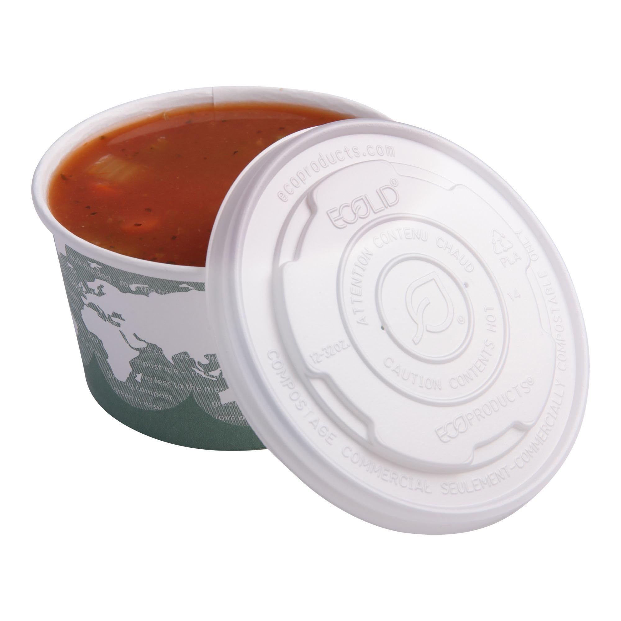 Eco-Friendly Compostable Soup Container Lids - 500 Count Case for 12-32oz Containers | CPLA Plant-Based Biodegradable Plastic | Heat & Cold Resistant | Clear Design for Food Visibility | Perfect for Restaurants, Catering & Takeout Services
