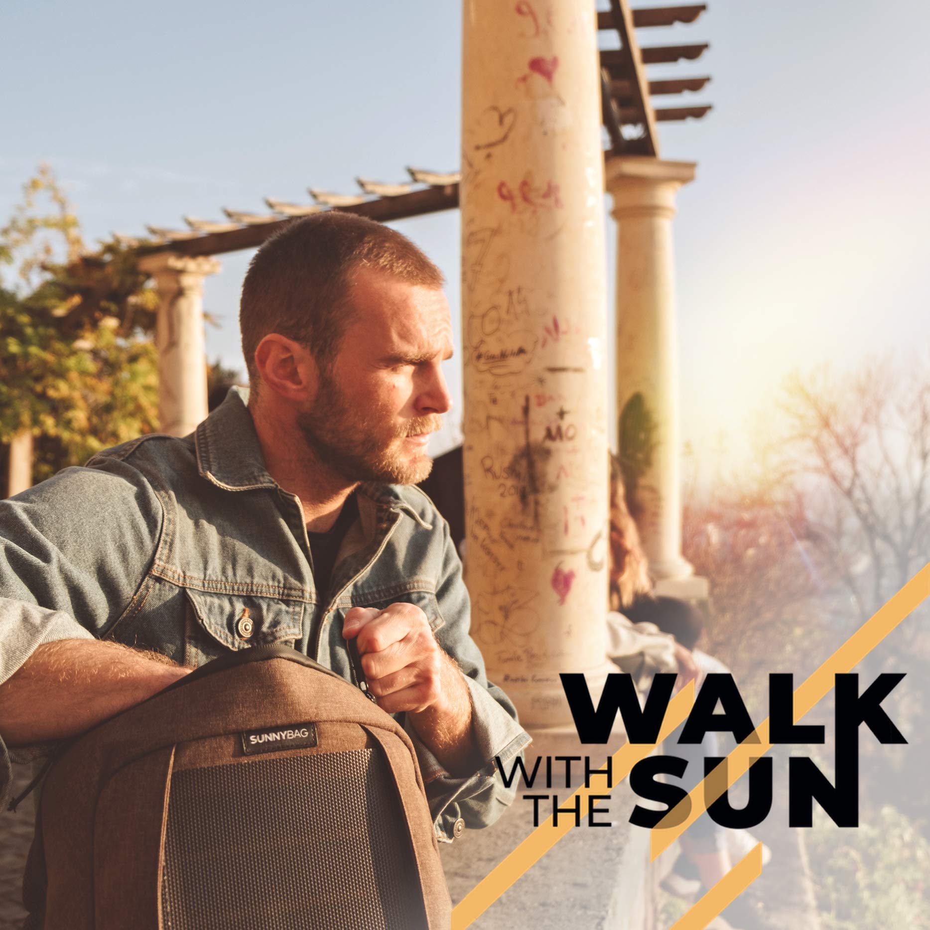Sunnybag Iconic Solar Backpack with 7W Integrated Solar Panel & USB Port | 20L Water-Repellent Recycled Laptop Backpack Fits 17
