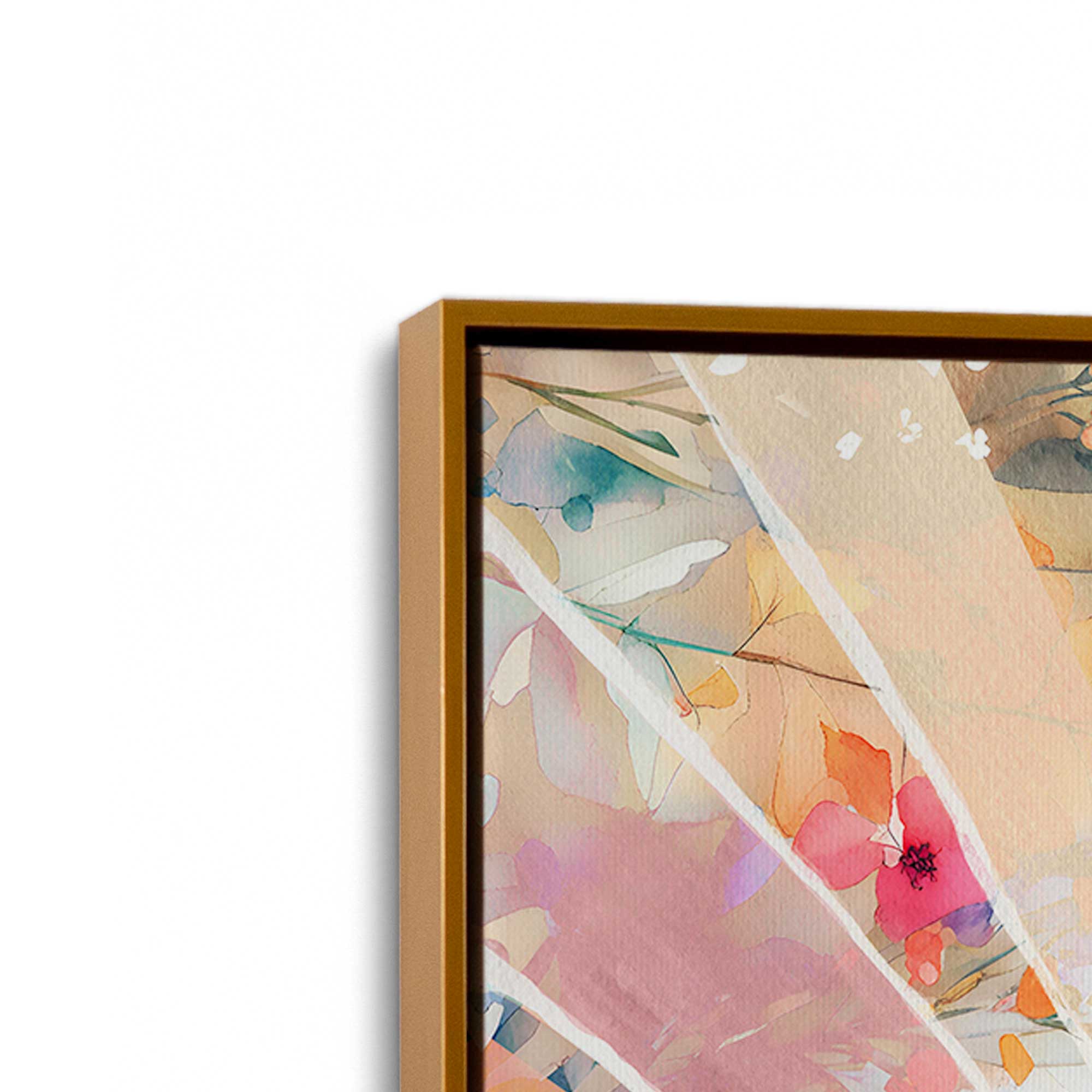 Gentle Floral Sunburst Canvas Wall Art - Handmade Boho Home Decor for Living Room, Bedroom & Office