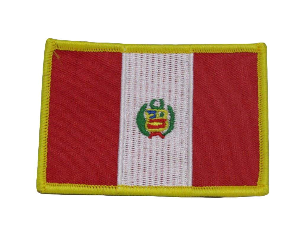 AES Peru Peruvian Country Iron On Patches - Lot of 6 - Embroidered Applique for Jackets, Bags & DIY Crafts - Wholesale Bulk Sewing Supplies