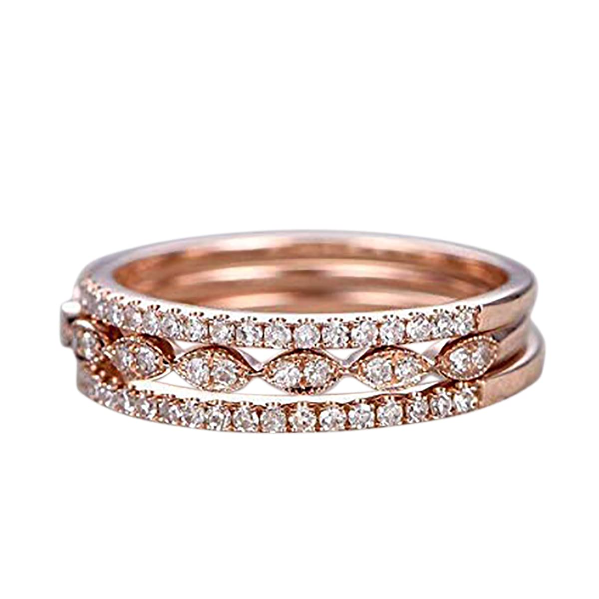 1.50 Carat 3-Piece Wedding Ring Set - 18K Gold Plated Stackable Bridal Band for Engagement, Anniversary & Proposal - Perfect for Bridal Shower, Vow Renewal & Romantic Occasions