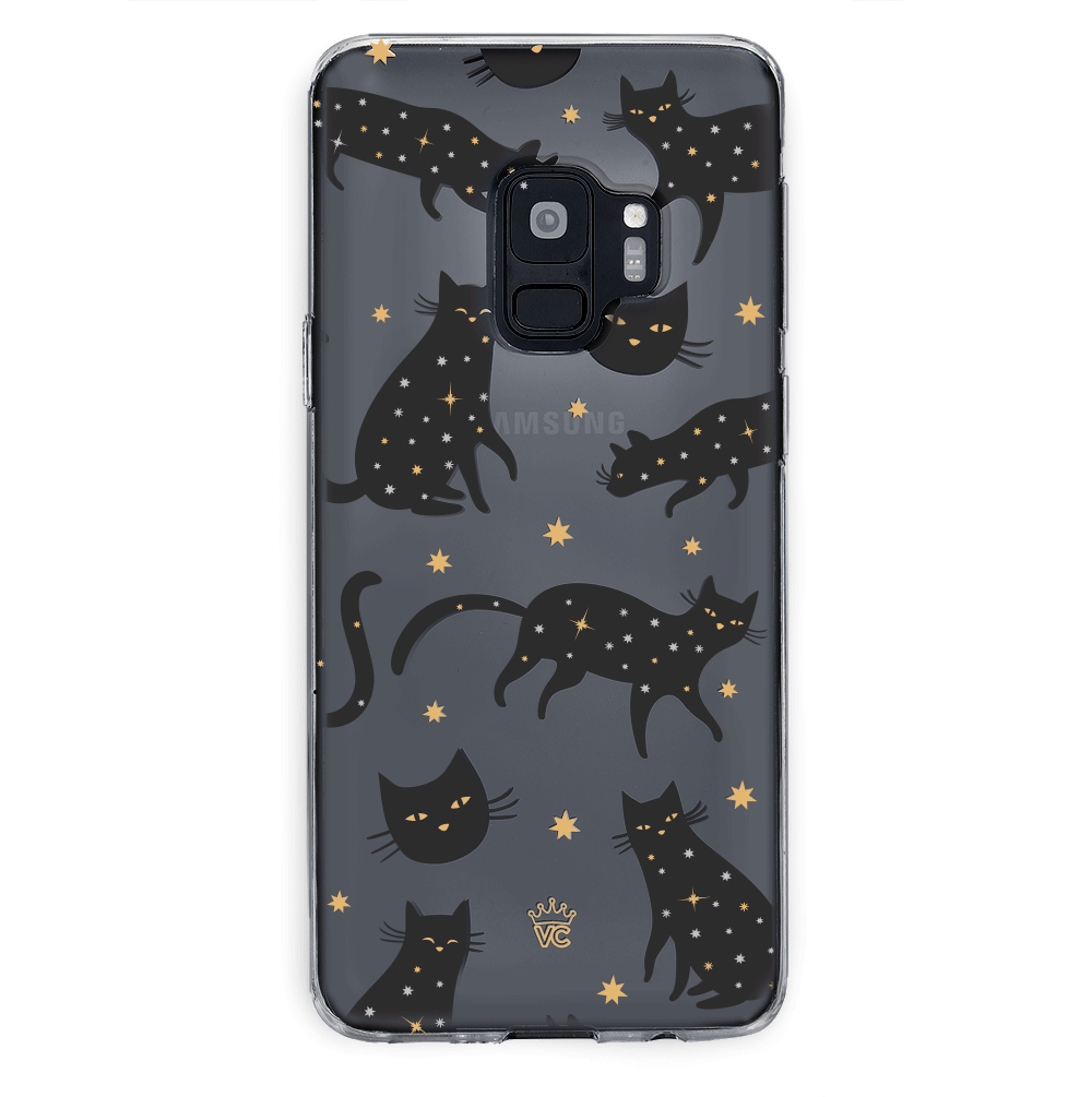 Black Cat Clear Samsung Galaxy Case - Slim Protective Phone Cover for Galaxy S21/S22/S23 - Perfect for Everyday Use & Gift Giving
