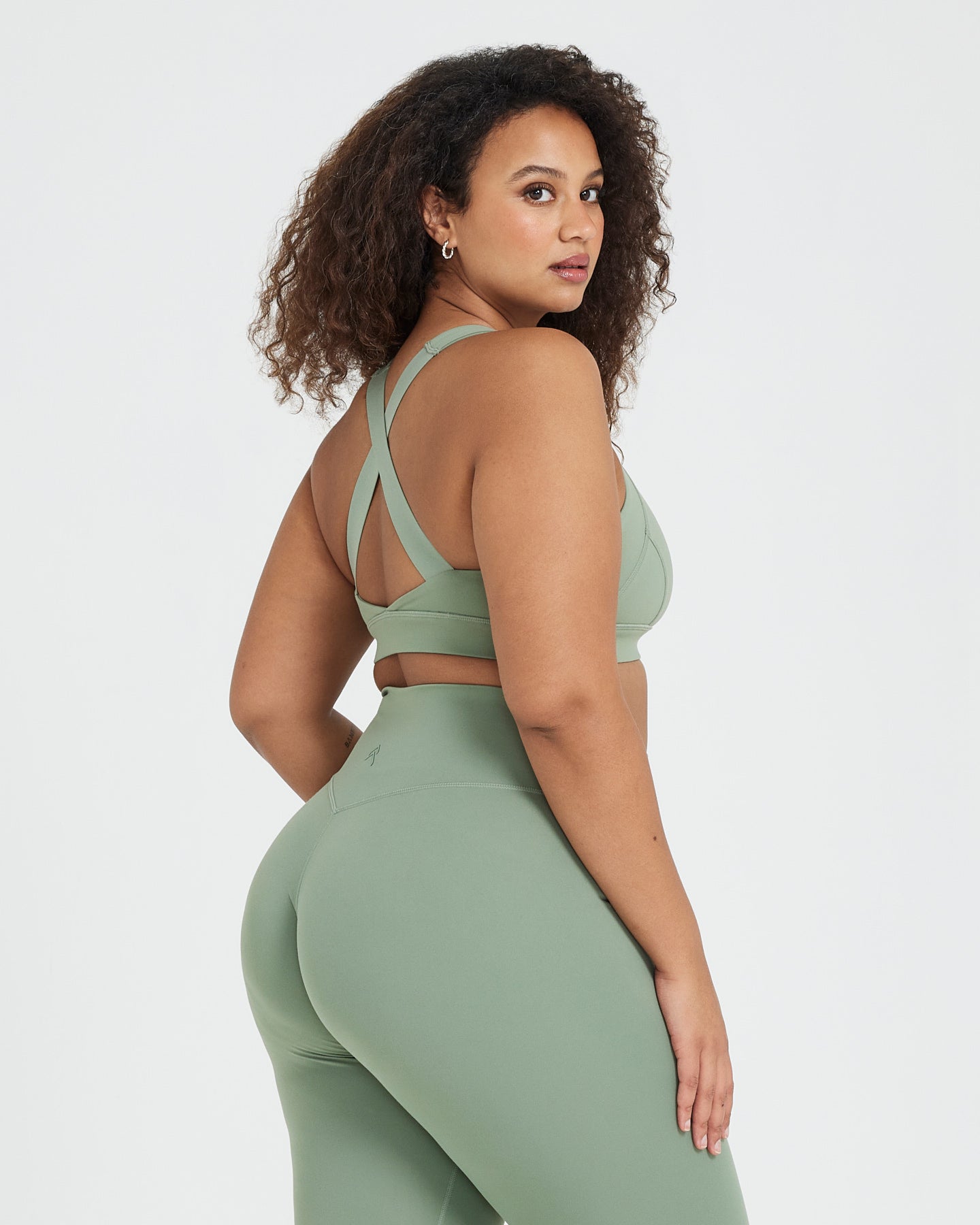 Timeless Wide Strap Sports Bra for Women - Comfortable High Support Workout Top in Sage Green | Perfect for Yoga, Running & Gym