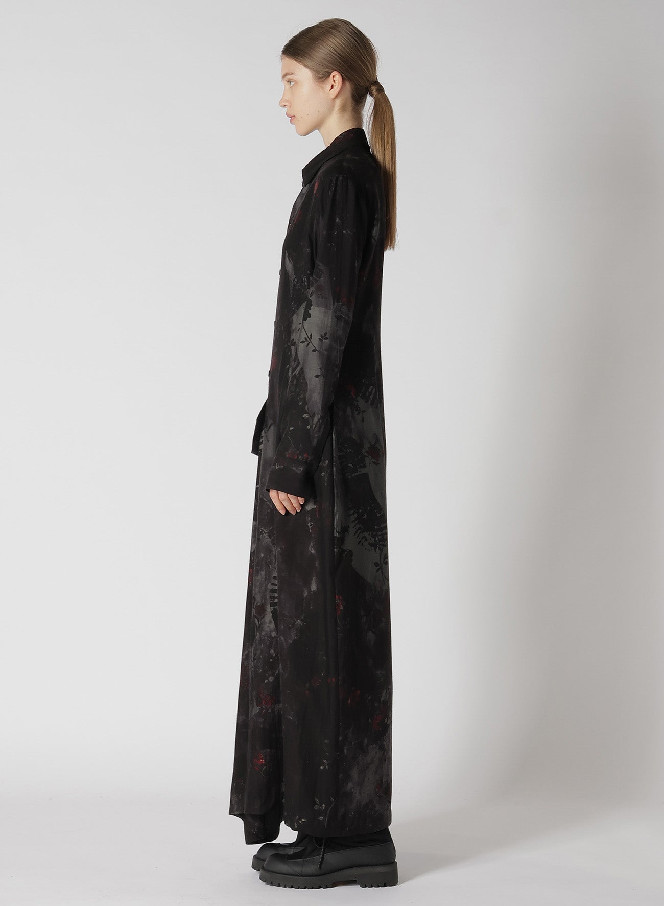 Elegant CU/Twill Stepped Floral Print Gathered Dress for Women | Perfect for Parties, Weddings & Special Occasions