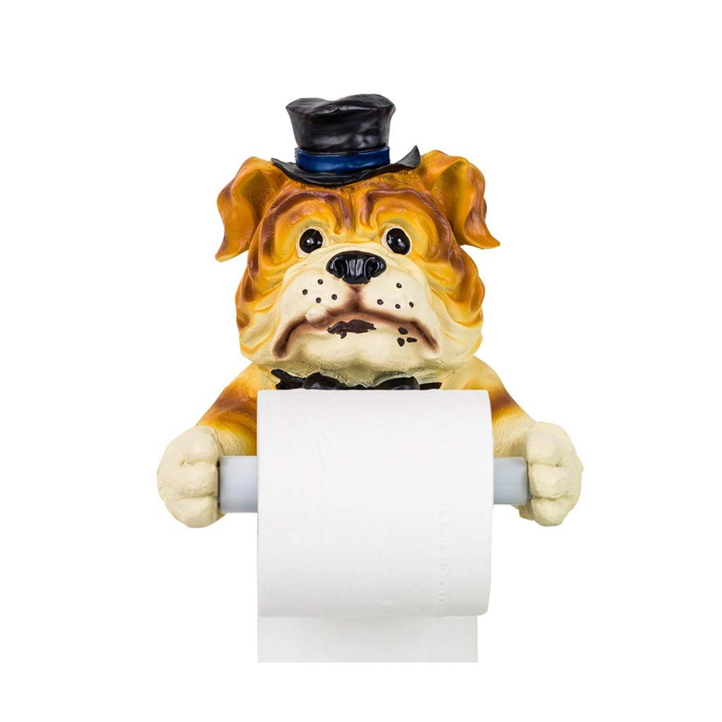Cute Cartoon Dog Resin Wall Mounted Toilet Paper Holder - Adhesive Bathroom & Kitchen Tissue Dispenser for Home Decor (Ideal for Bathroom, Kitchen, RV, Office)