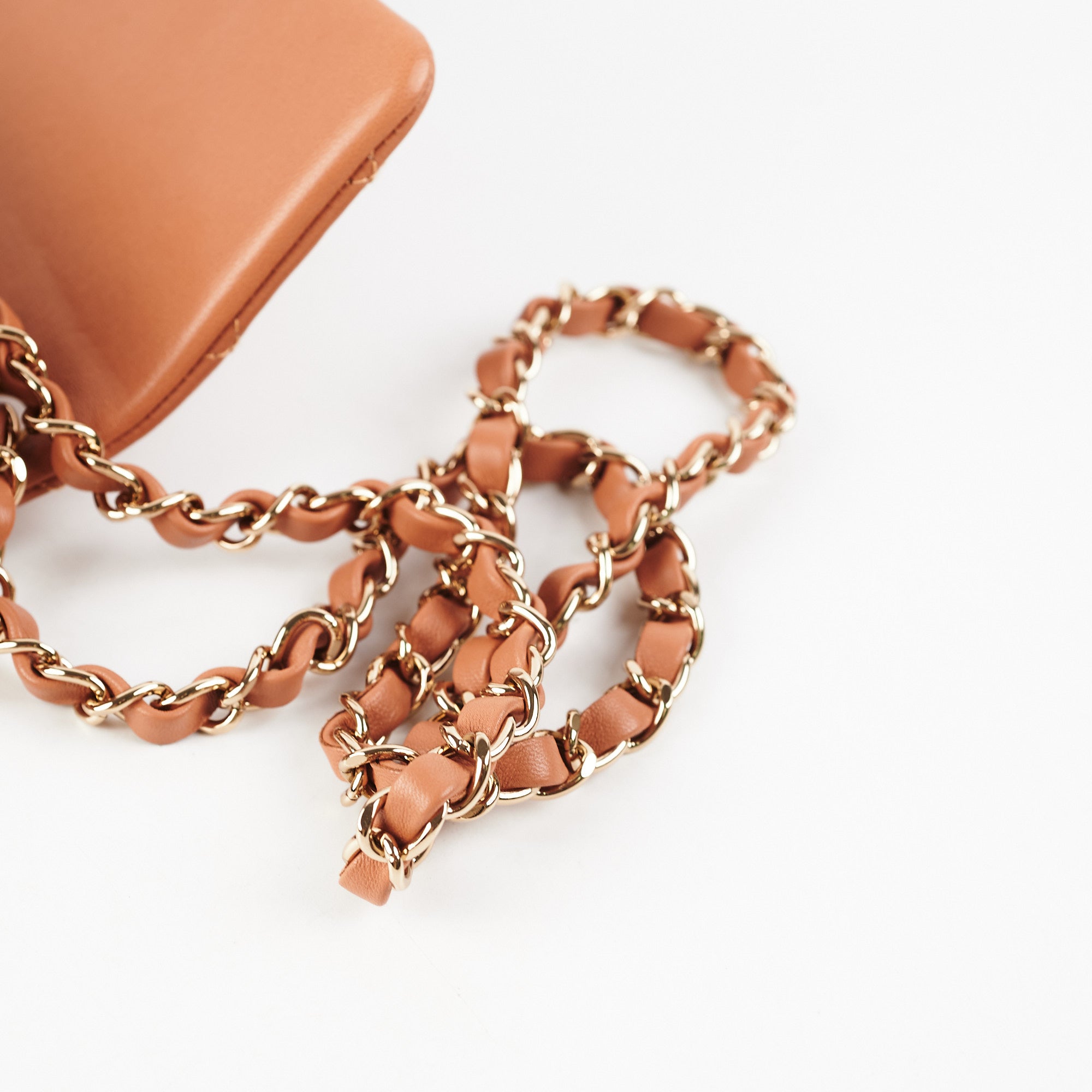 Chanel 21P Quilted Mini Square Bag in Caramel - Luxury Crossbody Purse for Women, Perfect for Date Night & Evening Events
