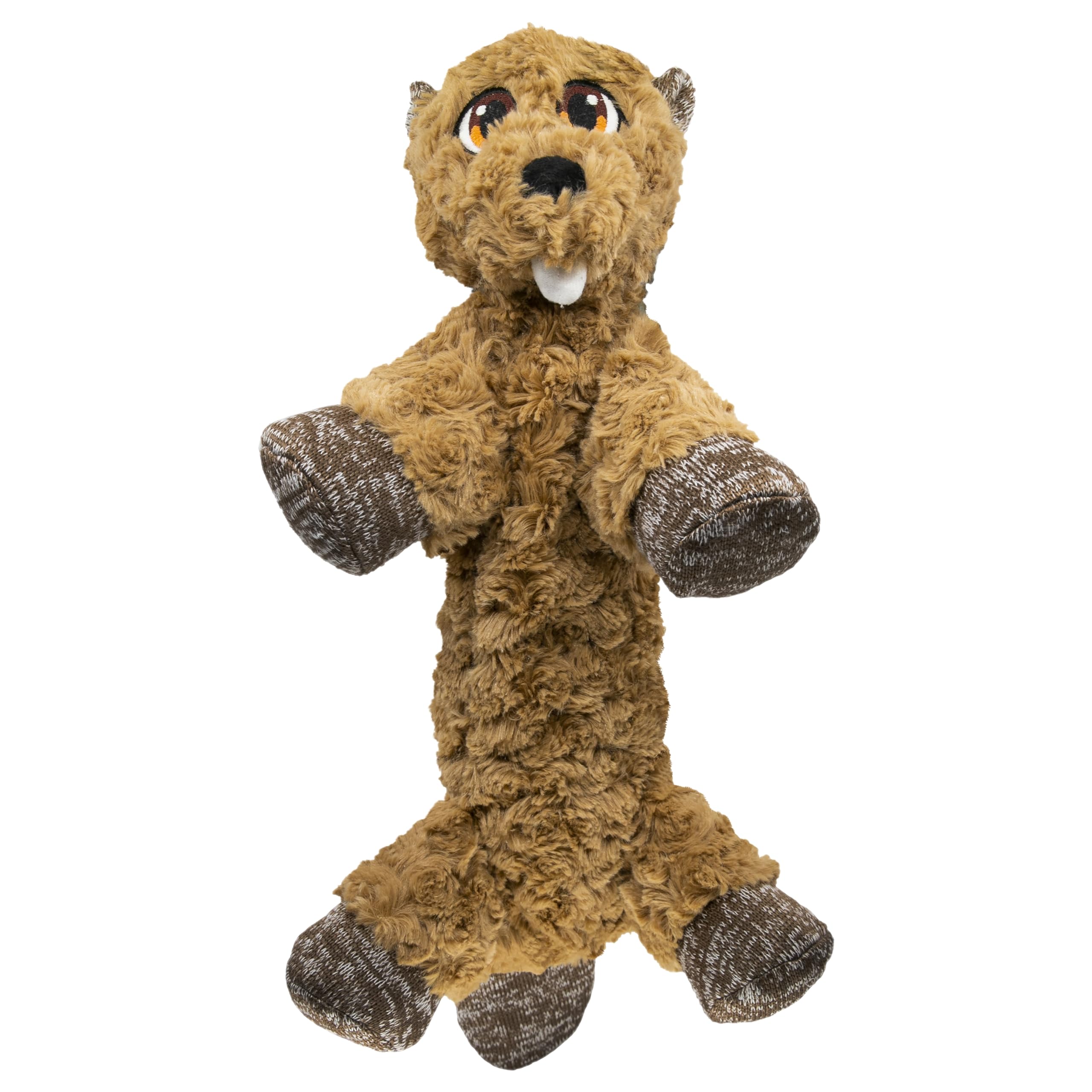 KONG Low Stuff Flopzie Beaver Medium Dog Chew Toy - Durable Rubber Chew for Aggressive Chewers, Interactive Play & Dental Health - Perfect for Indoor & Outdoor Fetch, Training, and Teething Puppies