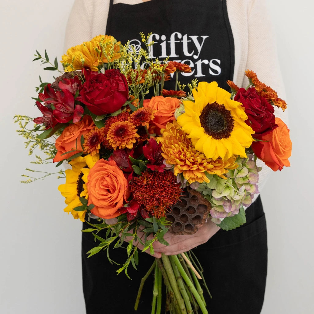 Autumn Dream Fall Flower Bouquet - Fresh Seasonal Floral Arrangement for Home Decor, Thanksgiving Centerpiece, Wedding Decorations