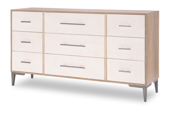 Modern Biscayne 6-Drawer Dresser in Beige - Solid Wood Bedroom Storage Furniture for Organizing Clothes & Accessories | Perfect for Master Bedroom, Guest Room or Dormitory