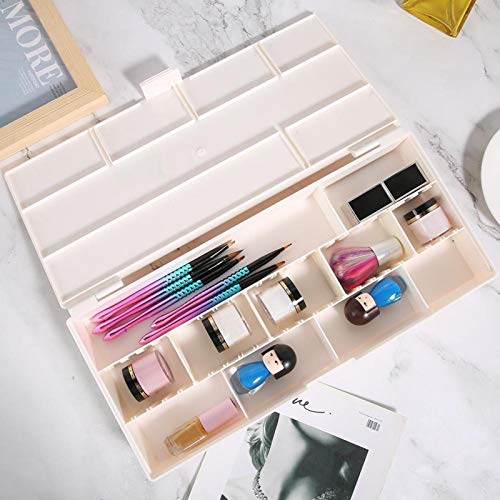 Professional Hairdressing Tool Organizer & Storage Box with Dividers - White | Perfect for Salon, Home & Travel Use | Keep Scissors, Combs & Styling Tools Neatly Organized