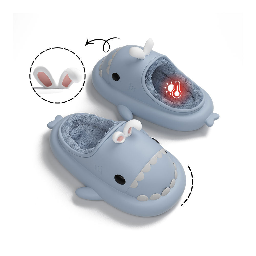 Sharkicks Winter Bunny Heel Open Shark Slippers for Women - Cozy Faux Fur House Shoes with Non-Slip Sole - Perfect for Indoor Comfort, Lounge Wear & Gift Giving