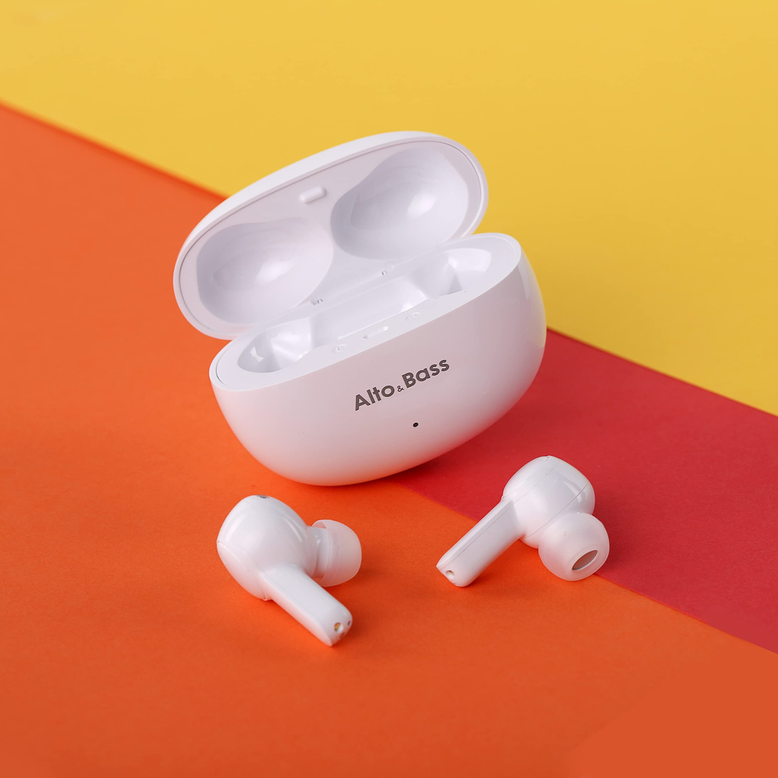 Alto & Bass Wireless Earbuds with Bluetooth 5.3, ENC Noise Cancelling & 4 Mics - Lightweight in-Ear Headphones for iPhone, Android, Windows - Perfect for Gym, Commuting & Work Calls