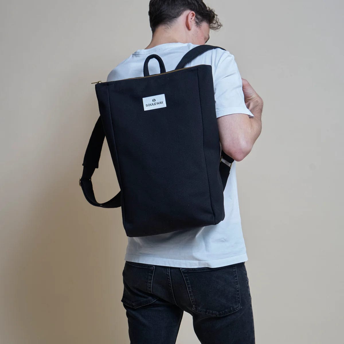 Natural Cotton Canvas Simple Backpack for Women & Men - Lightweight Durable Laptop Backpack for Work, School, Travel | Night Black | Perfect for Commuting, College, Hiking & Everyday Use