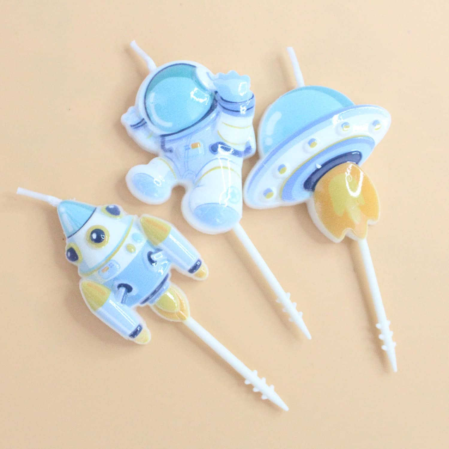 Astronaut Series Birthday Candles - Cute Spaceship & Rocket Cake Candles for Kids, Baby Shower & Themed Parties | Cake Decorations & Party Supplies | Perfect for Space-Themed Birthday Celebrations & Children's Events