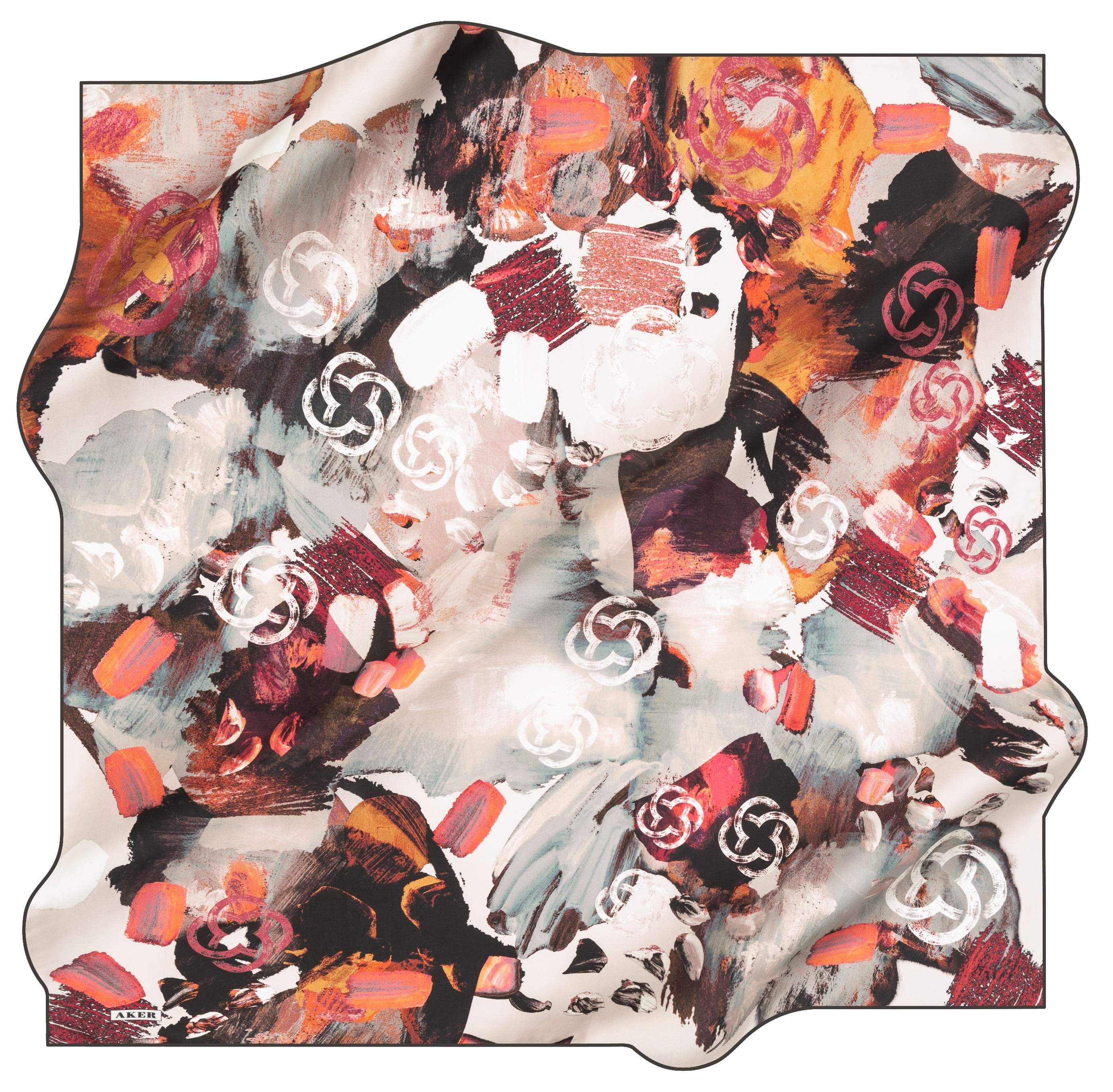 Aker Brand Premium Turkish Silk Scarf No. 13 - Luxury Women's Fashion Accessory for Parties, Weddings & Special Occasions