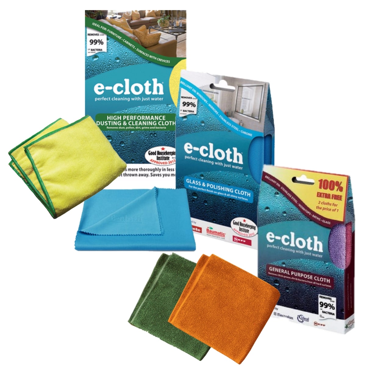 eCloth MicroFiber Starter Pack - Premium Cleaning Cloths for Dusting, Polishing & Streak-Free Shine | Perfect for Home, Kitchen, Car & Office Cleaning