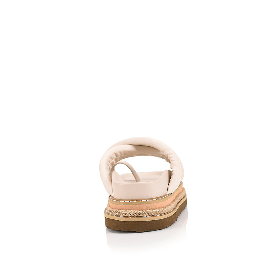 Thelma Flatform Slides for Women - Bone White Comfortable Summer Sandals | Perfect for Beach, Pool, and Casual Outings