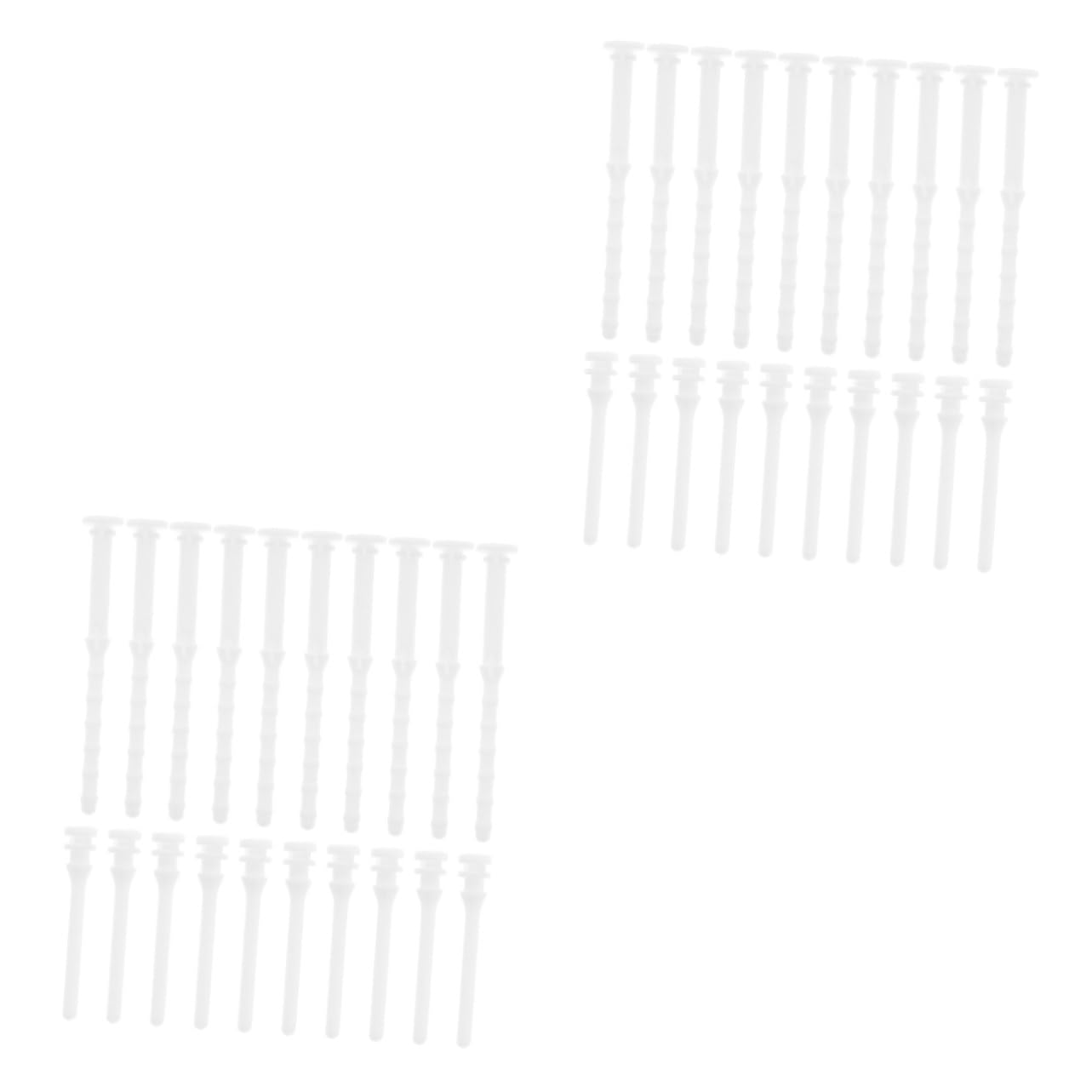 Mobestech 40 Pcs Computer Case Glue Nails Kit - Shock Absorption Rivets, Noise Reduction Fan Screws, Long White Silicone Rubber PC Parts for DIY Computer Build & Quiet PC Setup