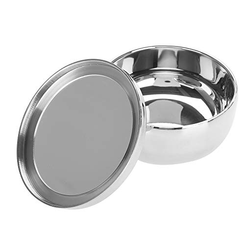 Premium Stainless Steel Shaving Bowl with Mirror - Durable, Colorfast, Travel-Friendly for Men's Grooming - Perfect for Home, Salon & Travel Use