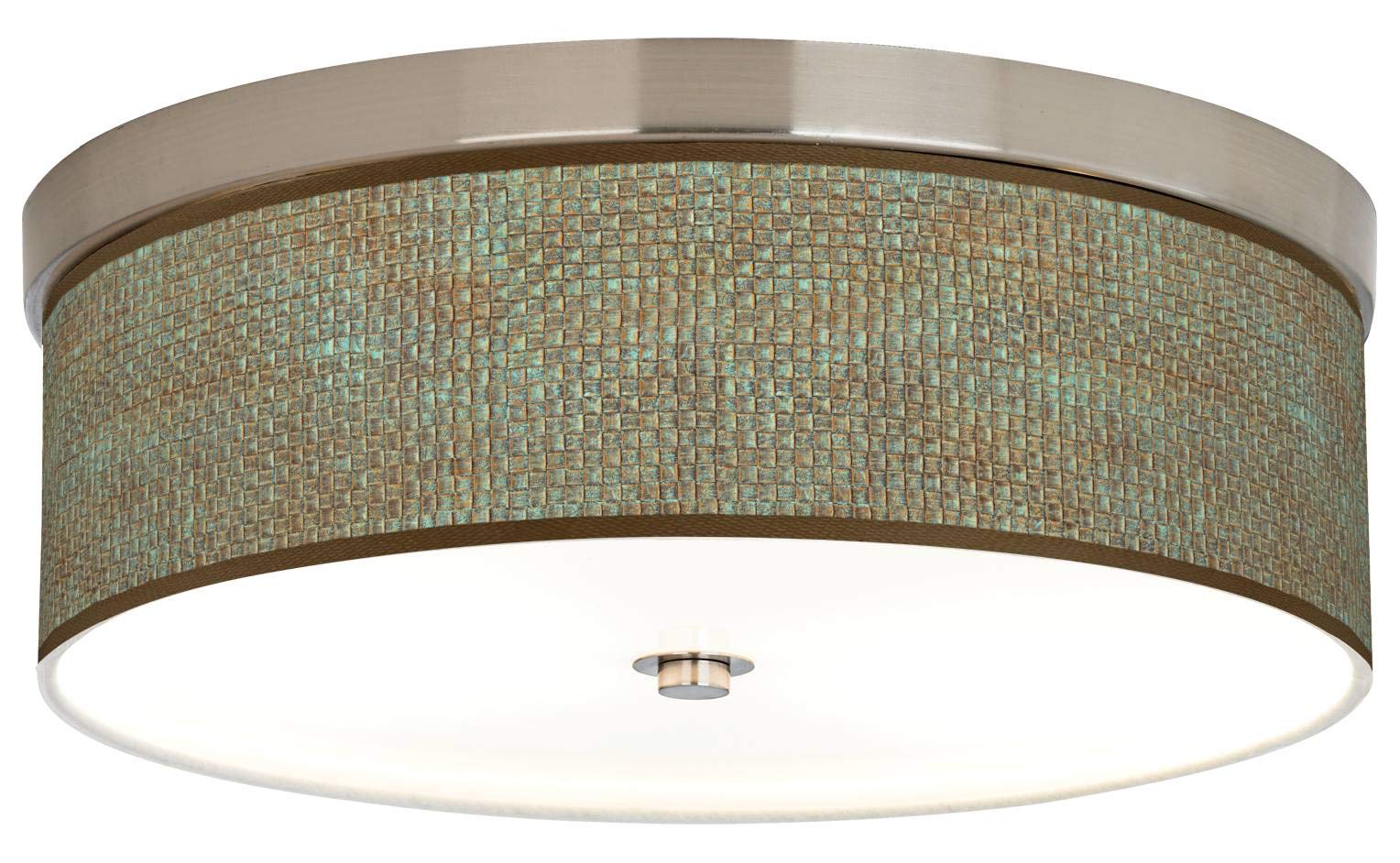 Interweave Patina Giclee Energy Efficient LED Ceiling Light with Printed Fabric Shade - Perfect for Living Room, Bedroom & Dining Room Lighting