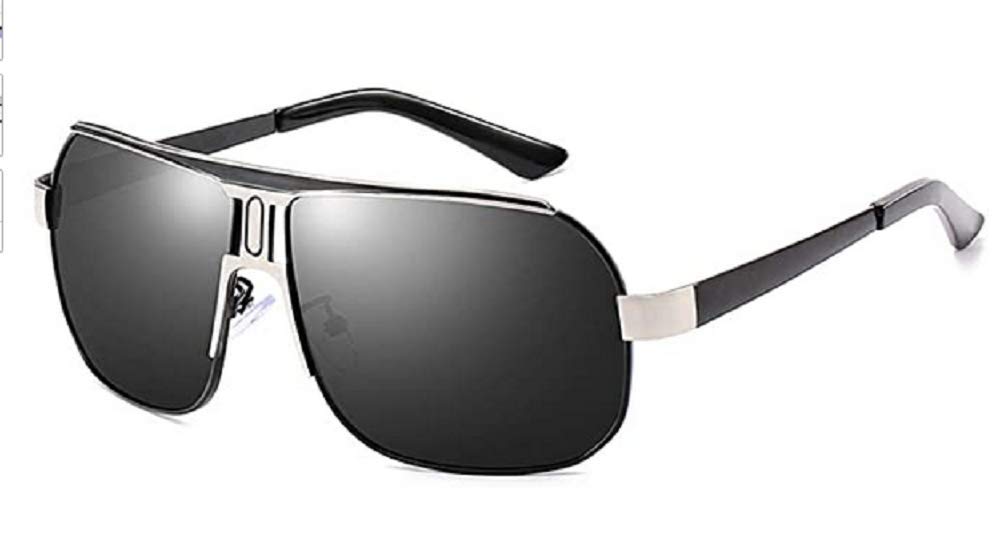 Men's Polarized Aviator Sunglasses for Sports & Driving - Lightweight Metal Frame, UV Protection, Anti-Glare (Silver) - Perfect for Running, Cycling, Golf & Outdoor Activities