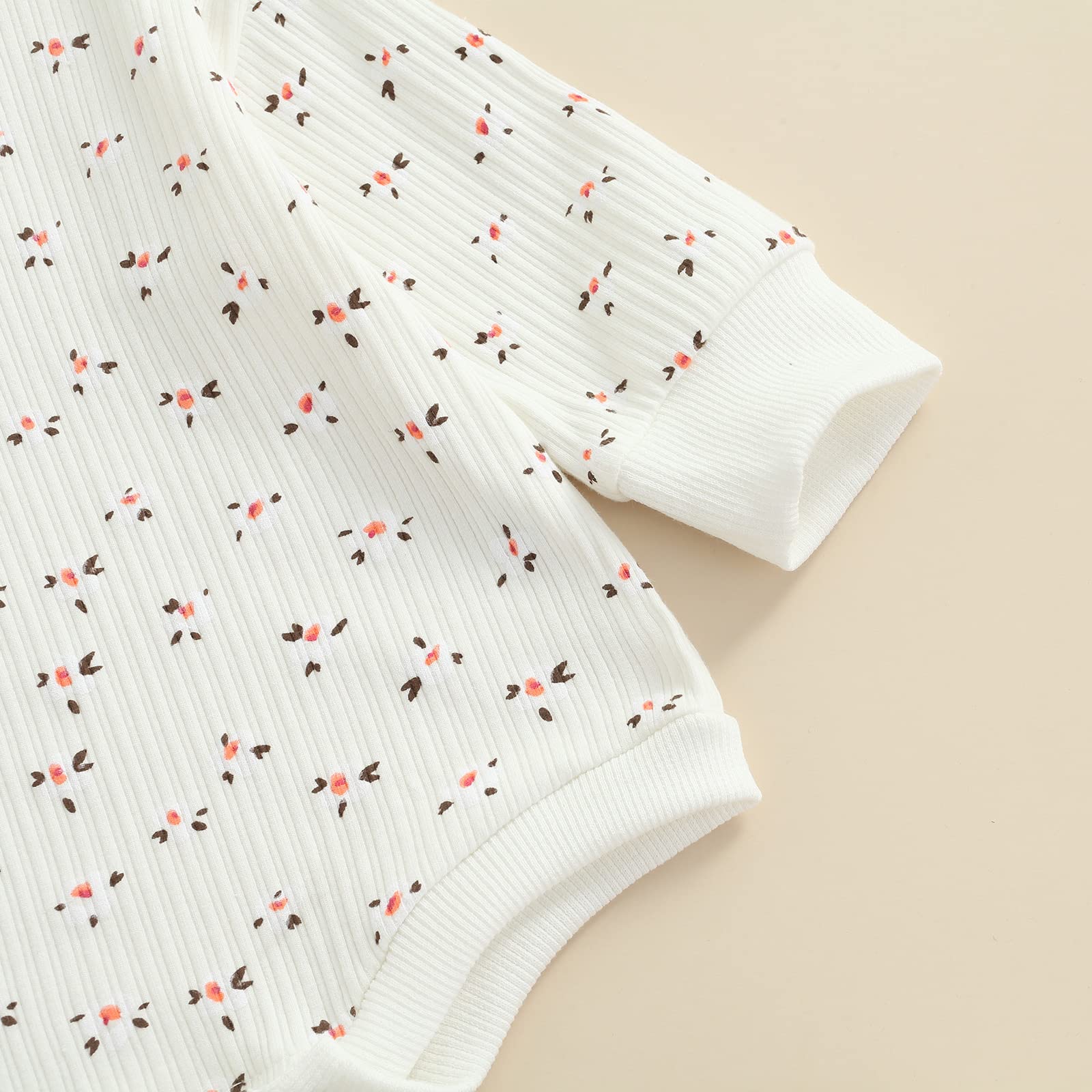 Floral Long Sleeve Baby Romper Jumpsuit - Newborn Girl Outfit for Fall & Winter | Soft Pullover Bodysuit for Infants | Perfect for Family Photos, Playdates & Holiday Gatherings