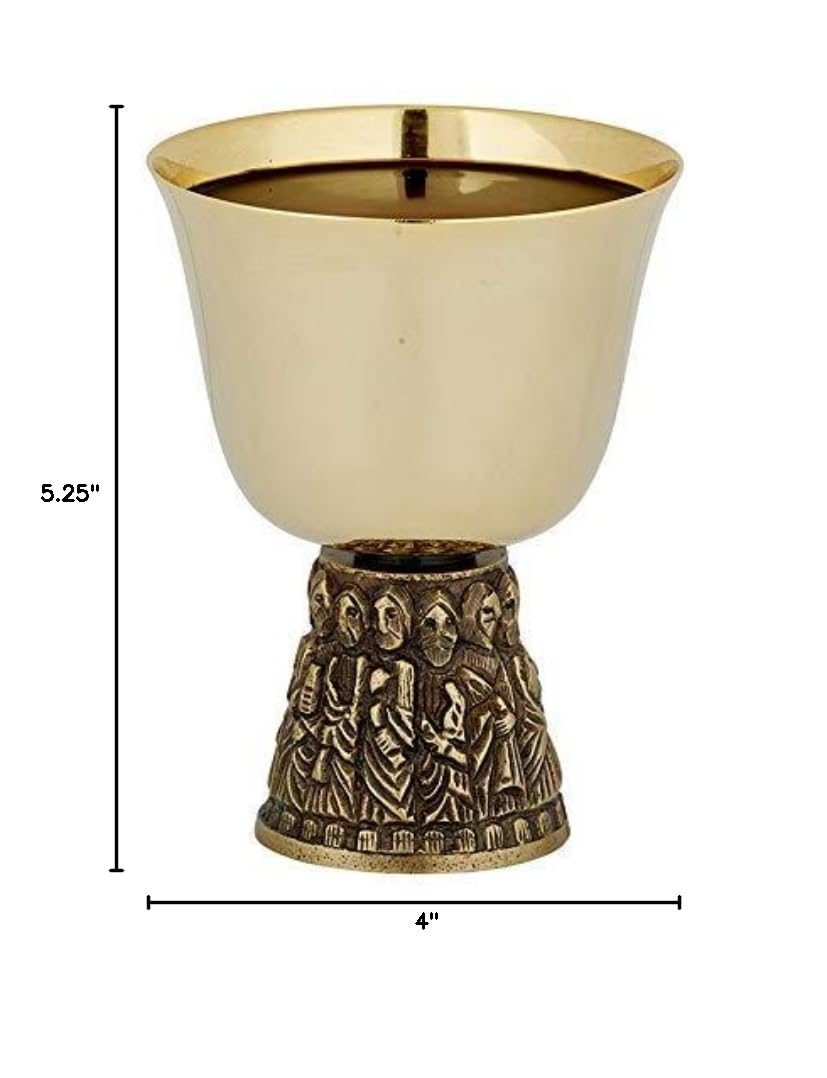 Christian Communion Cup - Last Supper Chalice for Church Services, Home Worship & Religious Ceremonies - Stainless Steel or Silver Plated