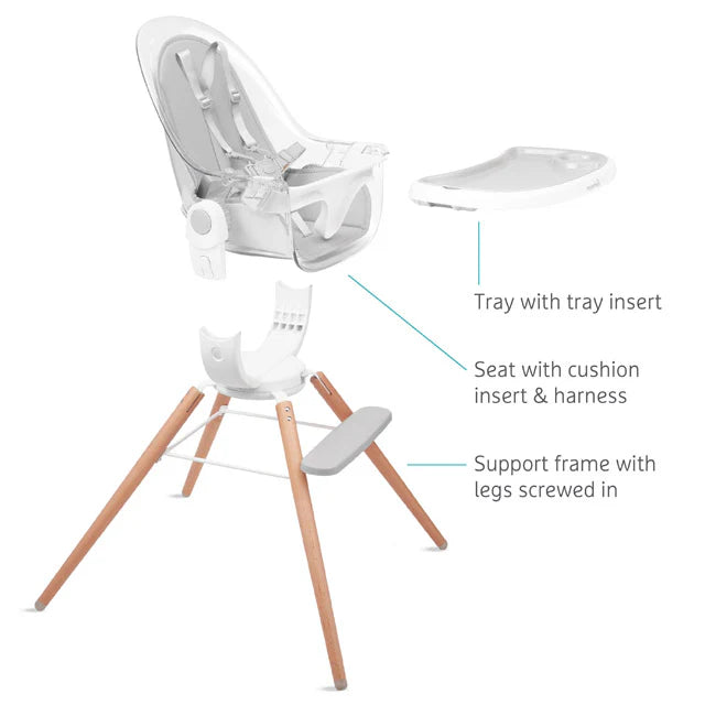 360° Swivel Cloud High Chair with Clear Seat - Adjustable Height & Easy Clean for Babies & Toddlers | Perfect for Dining, Feeding & Playtime at Home