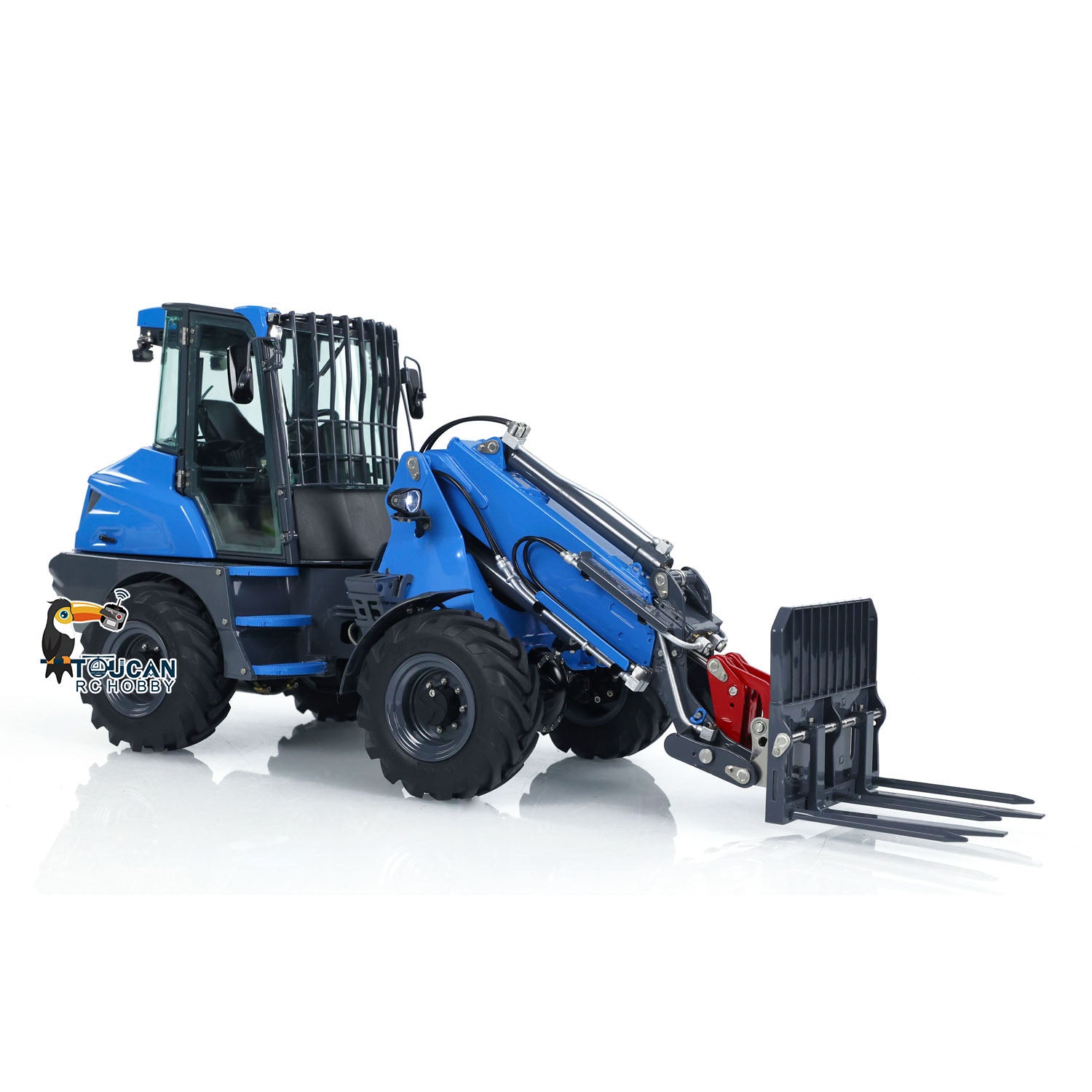 1/14 Scale LESU AT1050 4X4 Hydraulic RC Forklift Truck with Telescopic Arm - Painted & Assembled Model with ST8 Radio System - Perfect for Construction Site Simulation & Indoor RC Vehicle Play