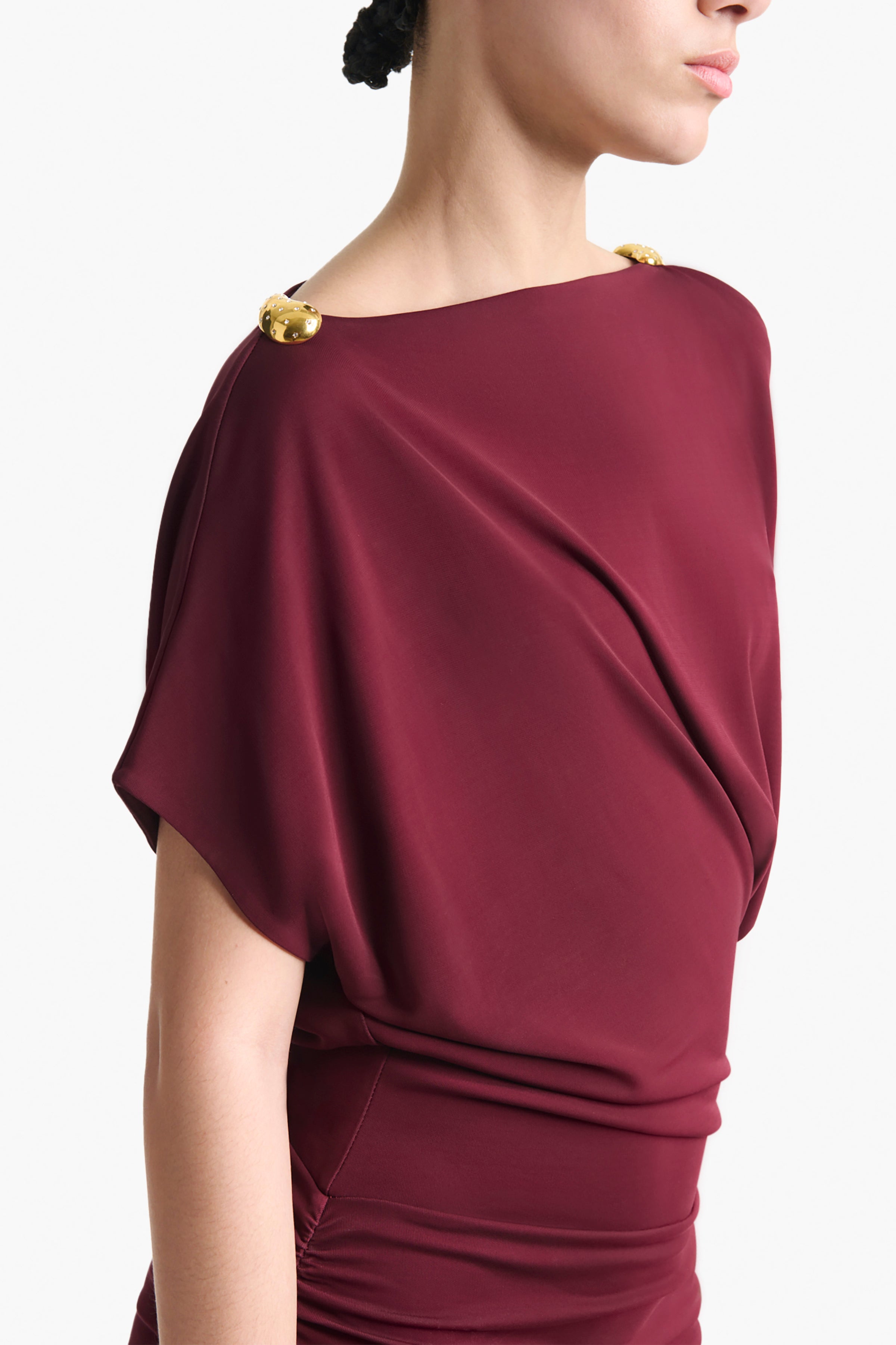 Brina Women's Elegant Grenache Red Dress - Perfect for Parties, Weddings & Special Occasions