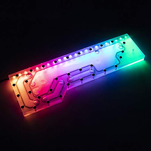 Barrow LRC RGB Acrylic Distro Plate with D5 Pump - Water Cooling Distribution Block for PC Liquid Cooling System | Perfect for Cougar DarkBlader-G Case & Custom Gaming PC Builds