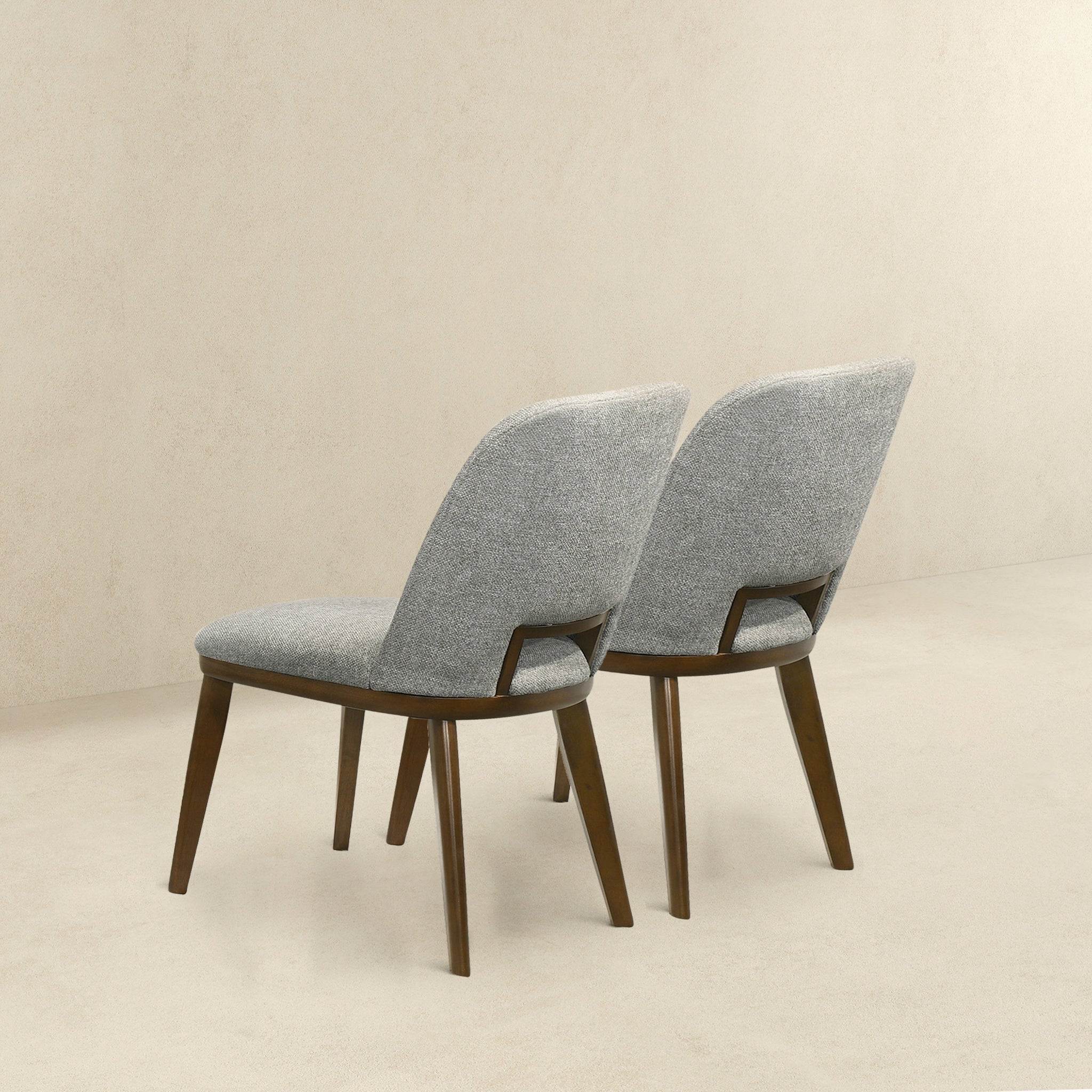 Blake Light Grey Fabric Dining Chairs (Set of 2) - Modern Comfortable Kitchen & Dining Room Chairs for Home, Restaurant, Cafe