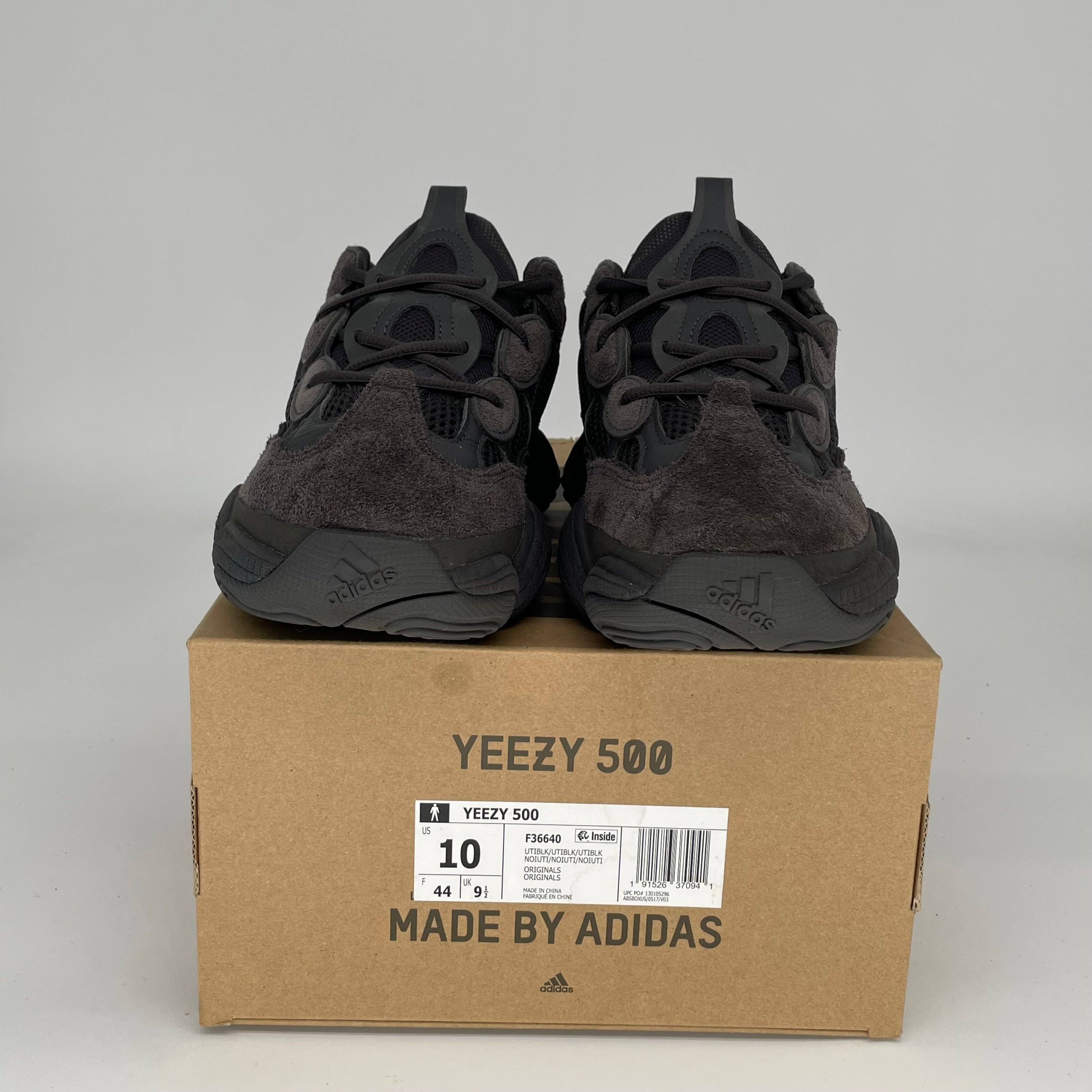 Adidas Yeezy 500 Utility Black Men's Sneakers - Size 10 (F36640) | Comfortable Running Shoes for Men, Casual Streetwear & Gym Workouts