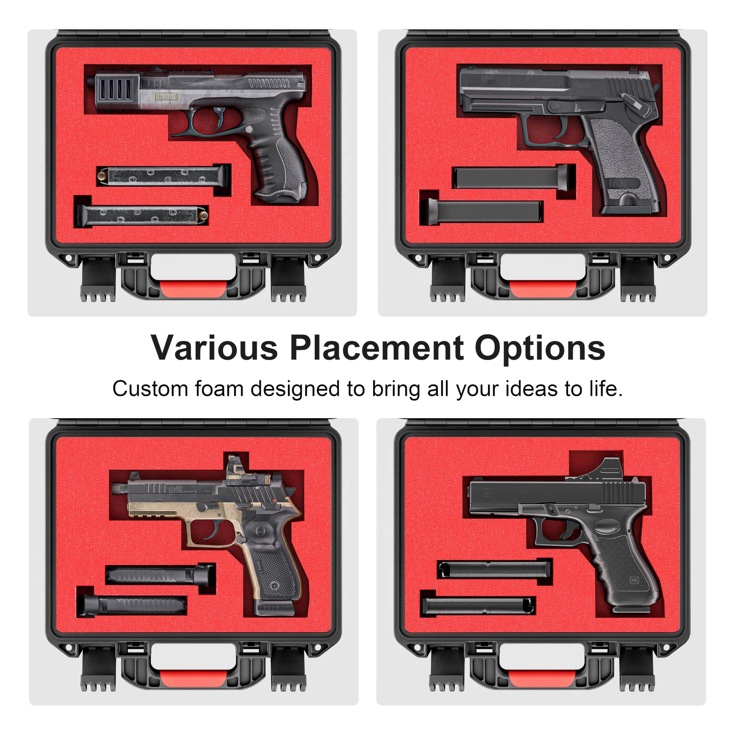 TSA Approved 9mm Gun Case - Waterproof & Shockproof Hard Pistol Case for Handgun, Air Travel Safe & Lockable | Perfect for Range Trips, Hunting, and Secure Storage