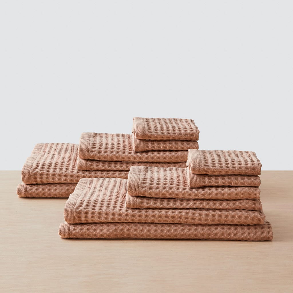 Mara Organic Waffle Bath Towel Set - 100% Cotton, Ultra Soft & Absorbent - Perfect for Spa, Bathroom & Luxury Home Use