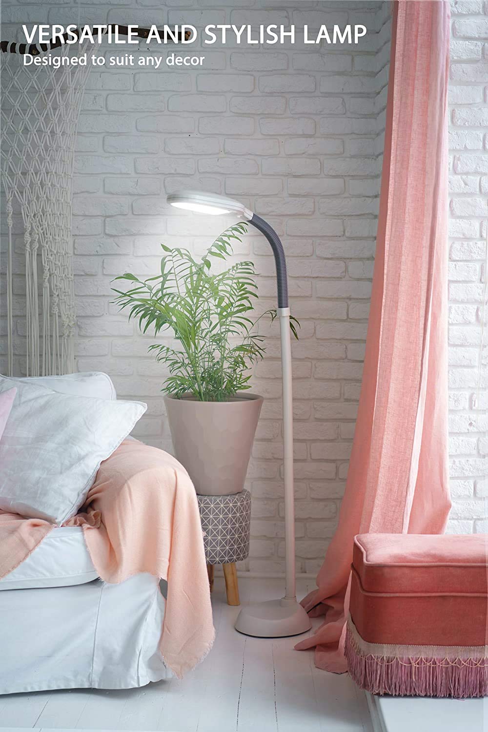 Kenley Daylight Floor Lamp - Natural Sunlight Reading Light with Energy Saving Bulb for True Colors | Sturdy & Easy Assembly | Perfect for Living Room, Bedroom, Office & Study Areas