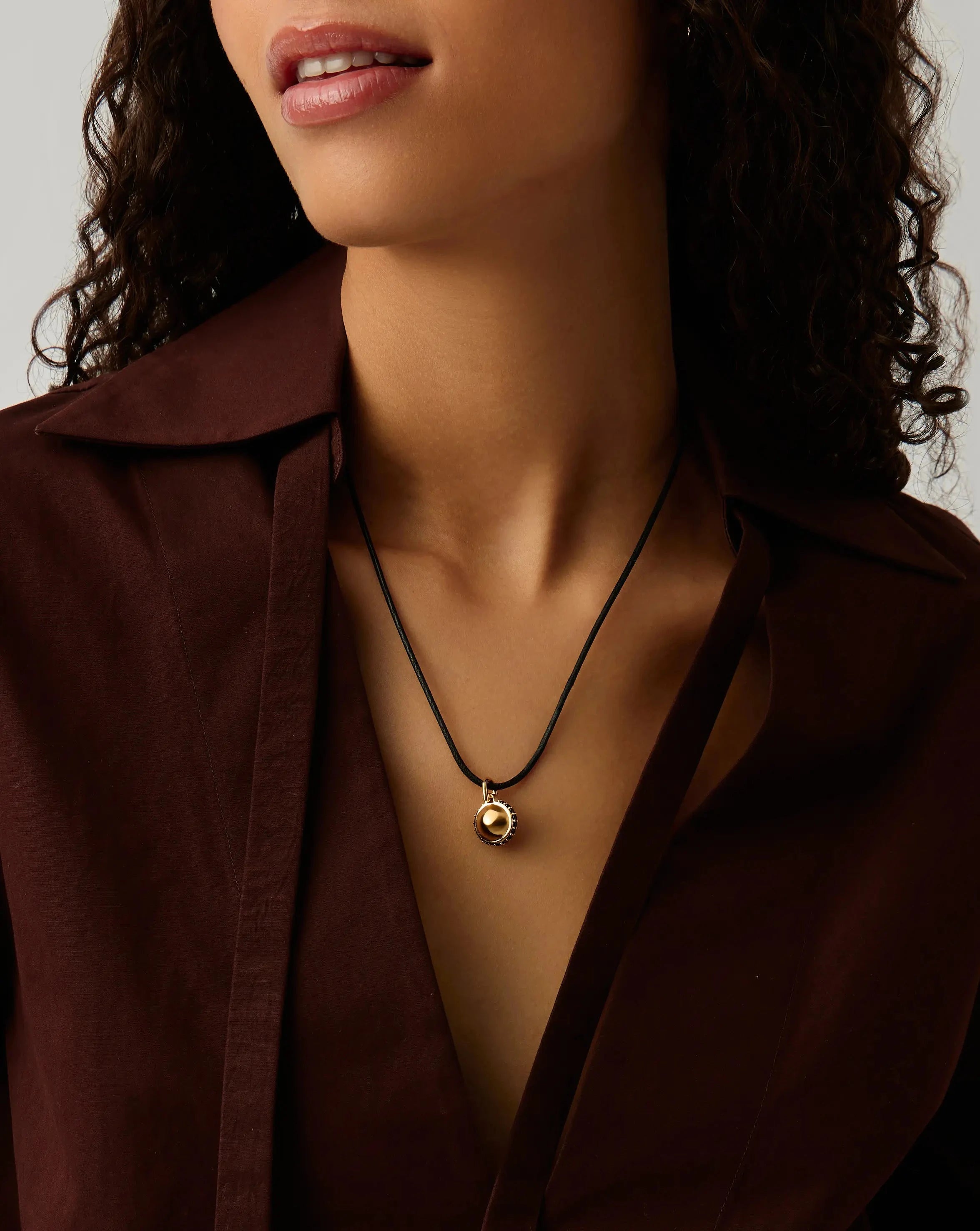 Orb Gemstone Pendant Necklace - 18k Gold Plated Black Spinel Cord Chain | Elegant Jewelry Gift for Women, Perfect for Parties, Weddings & Everyday Wear