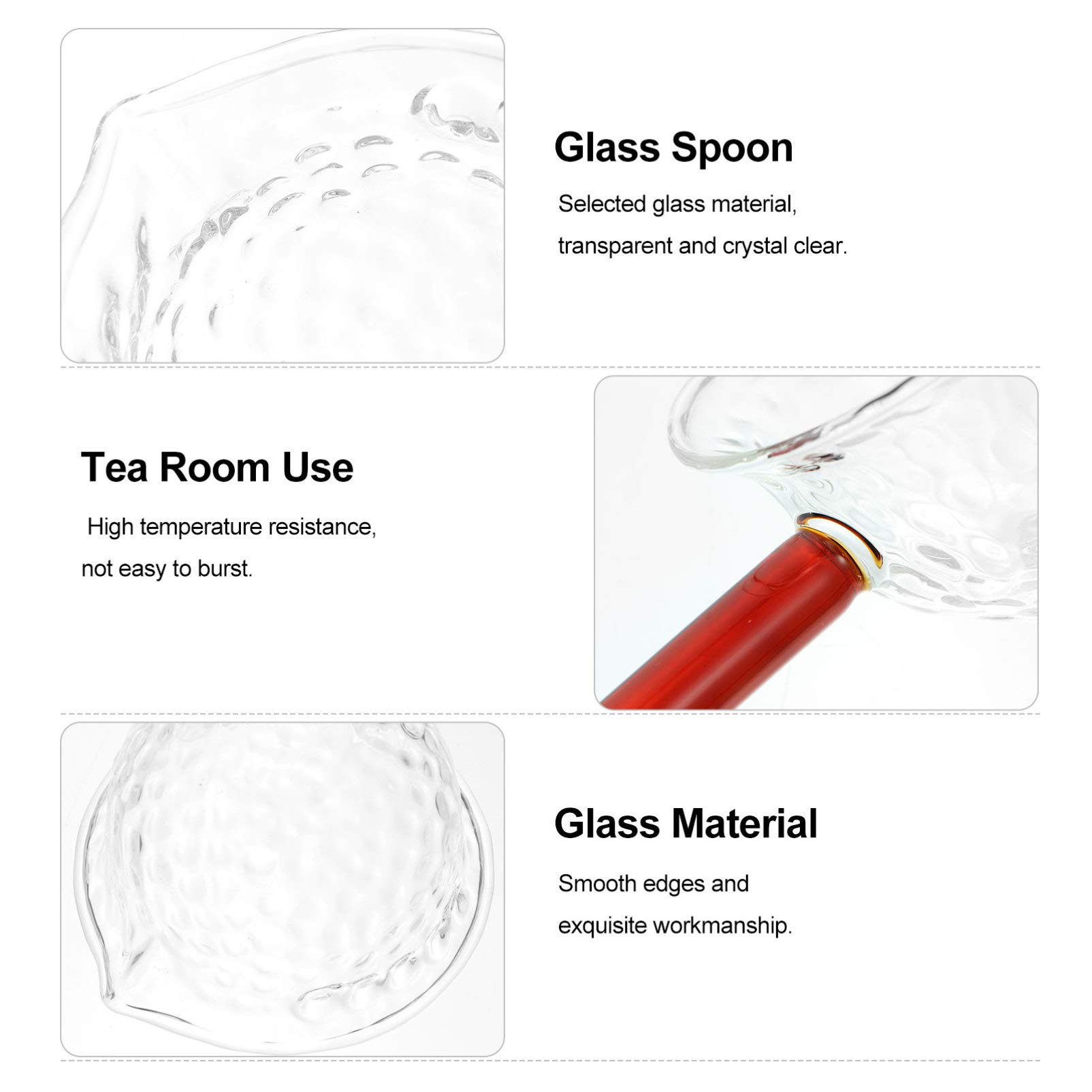 Premium Borosilicate Glass Teaspoon - Long Handle Clear Tea Spoon for Hot & Cold Beverages, Durable Glass Flatware for Restaurants, Cafes & Home Tea Time
