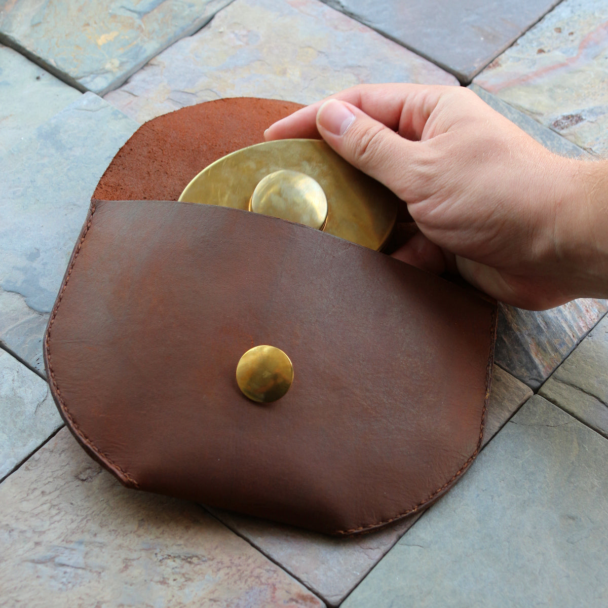 Stylish Leather Belt Bag with Brass Button - Fashionable Waist Pack for Women & Men - Perfect for Travel, Hiking, and Everyday Use